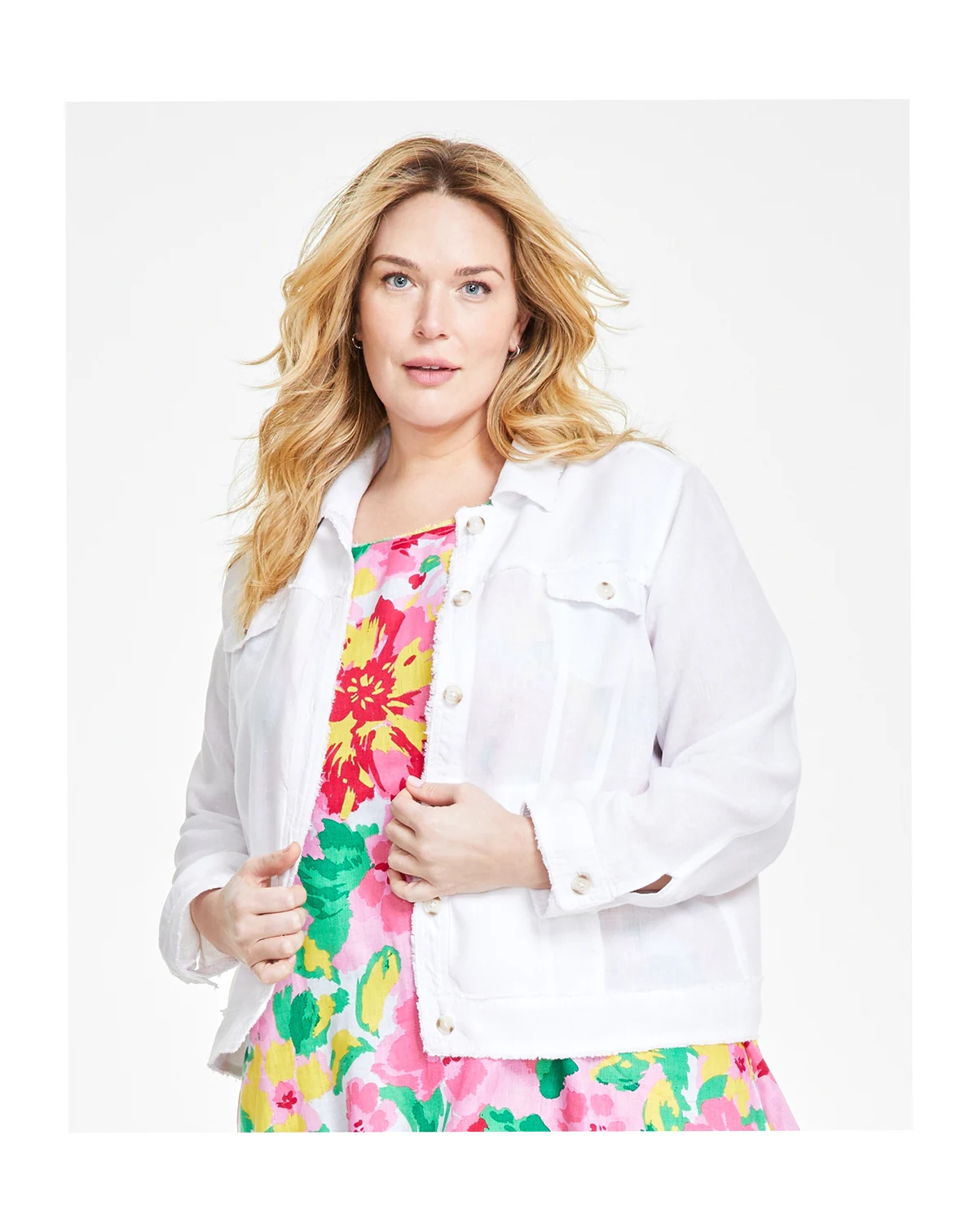 Plus Size 100% Linen Jacket,  Macy's Exclusive