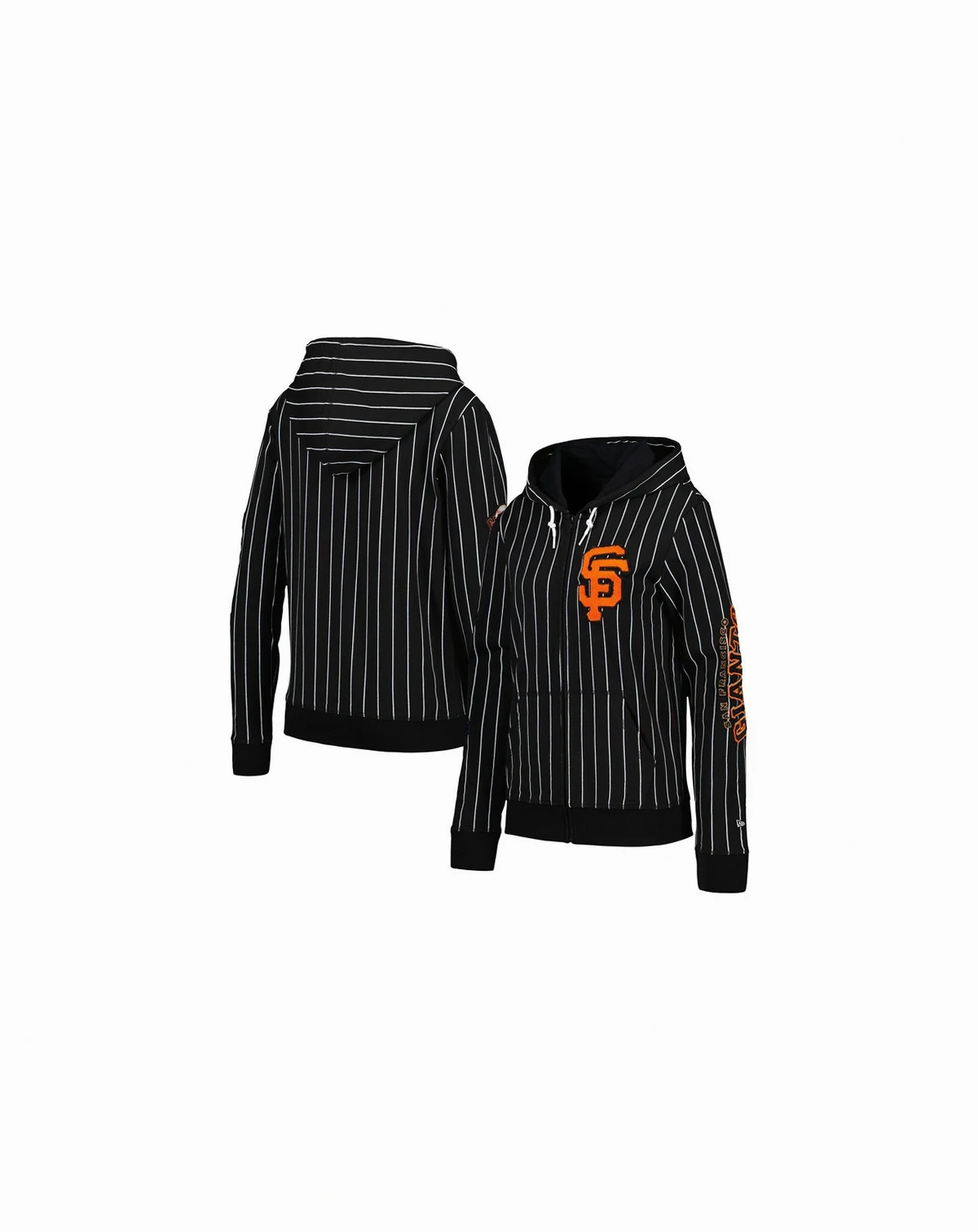 Women's Black San Francisco Giants Pinstripe Tri-Blend Full-Zip Jacket