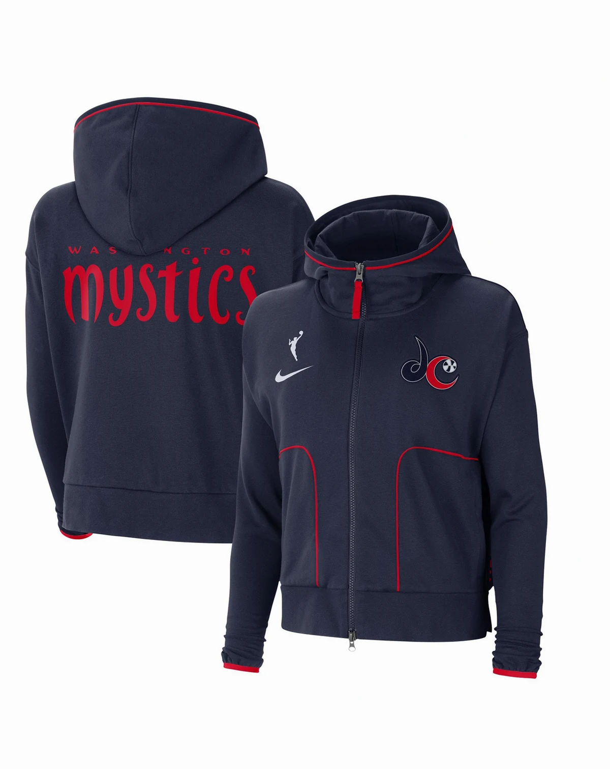 Women's Navy Washington Mystics Full-Zip Knit Jacket