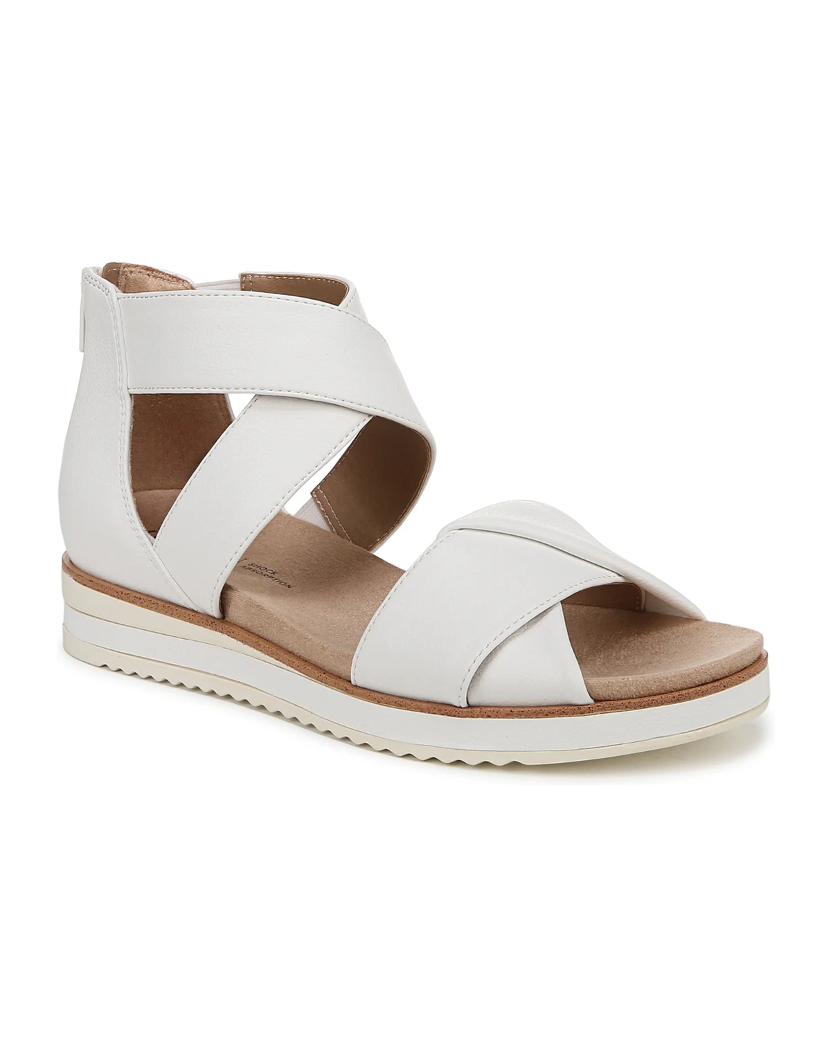 LifeStride Women's Zoom Round Open Toe Crisscross Wedge Sandals