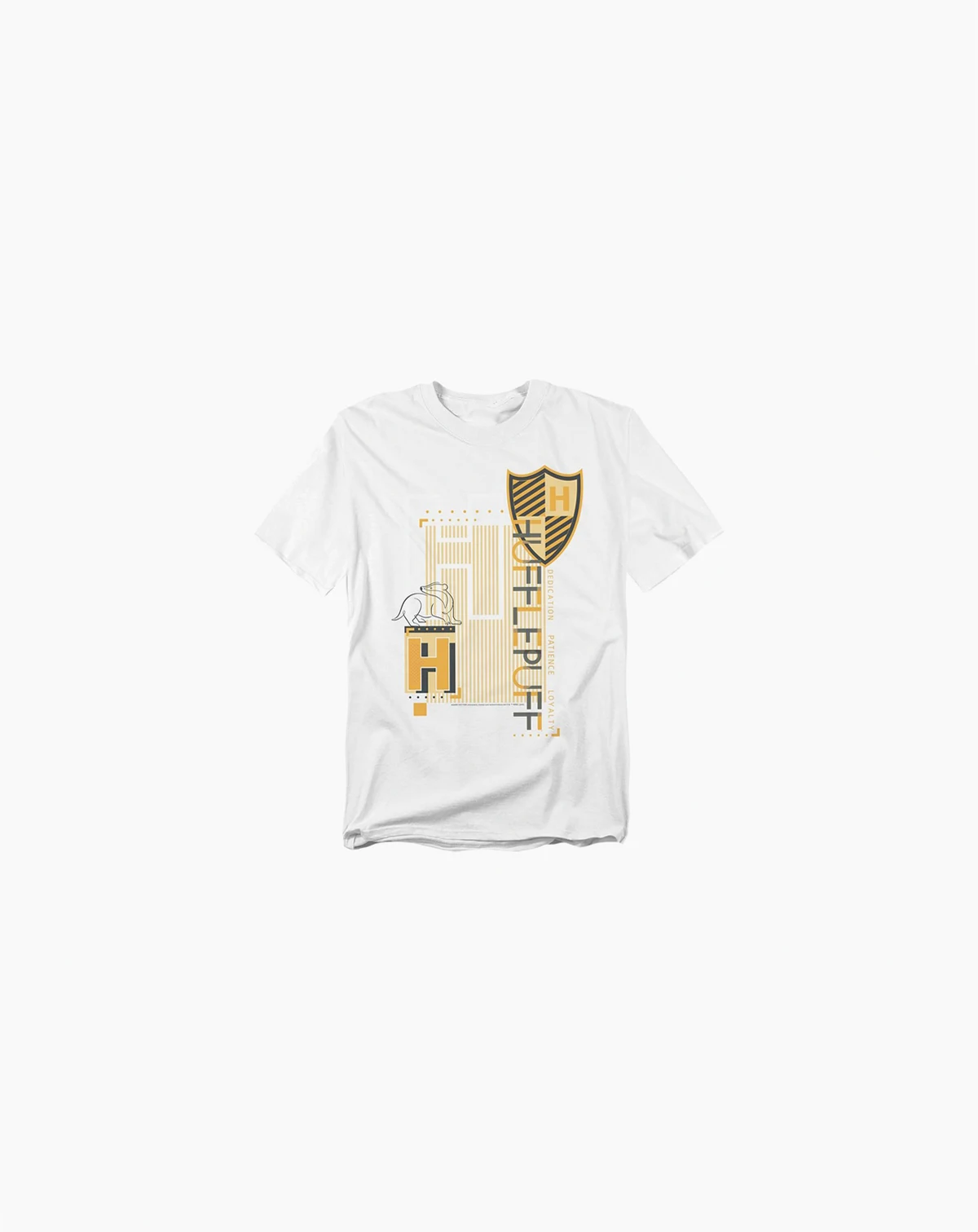 Men's Hufflepuff Pattern Crest T Shirt