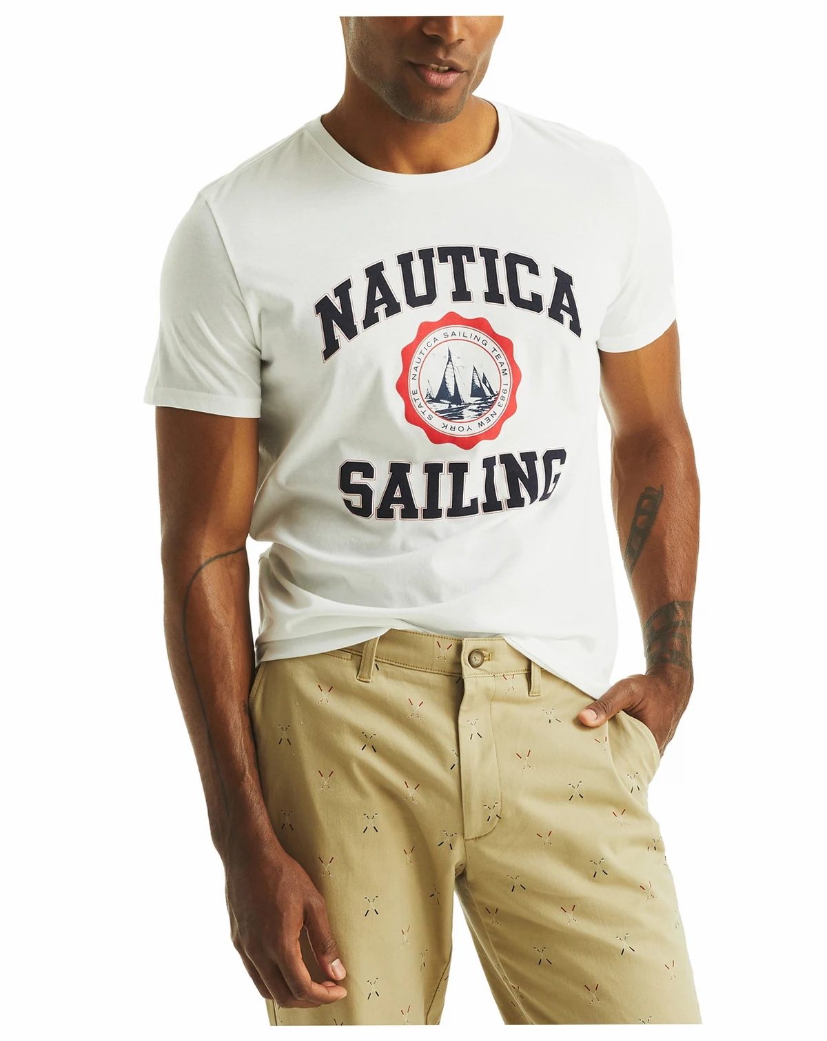 Men's Classic-Fit Sailing Logo Graphic T-Shirt