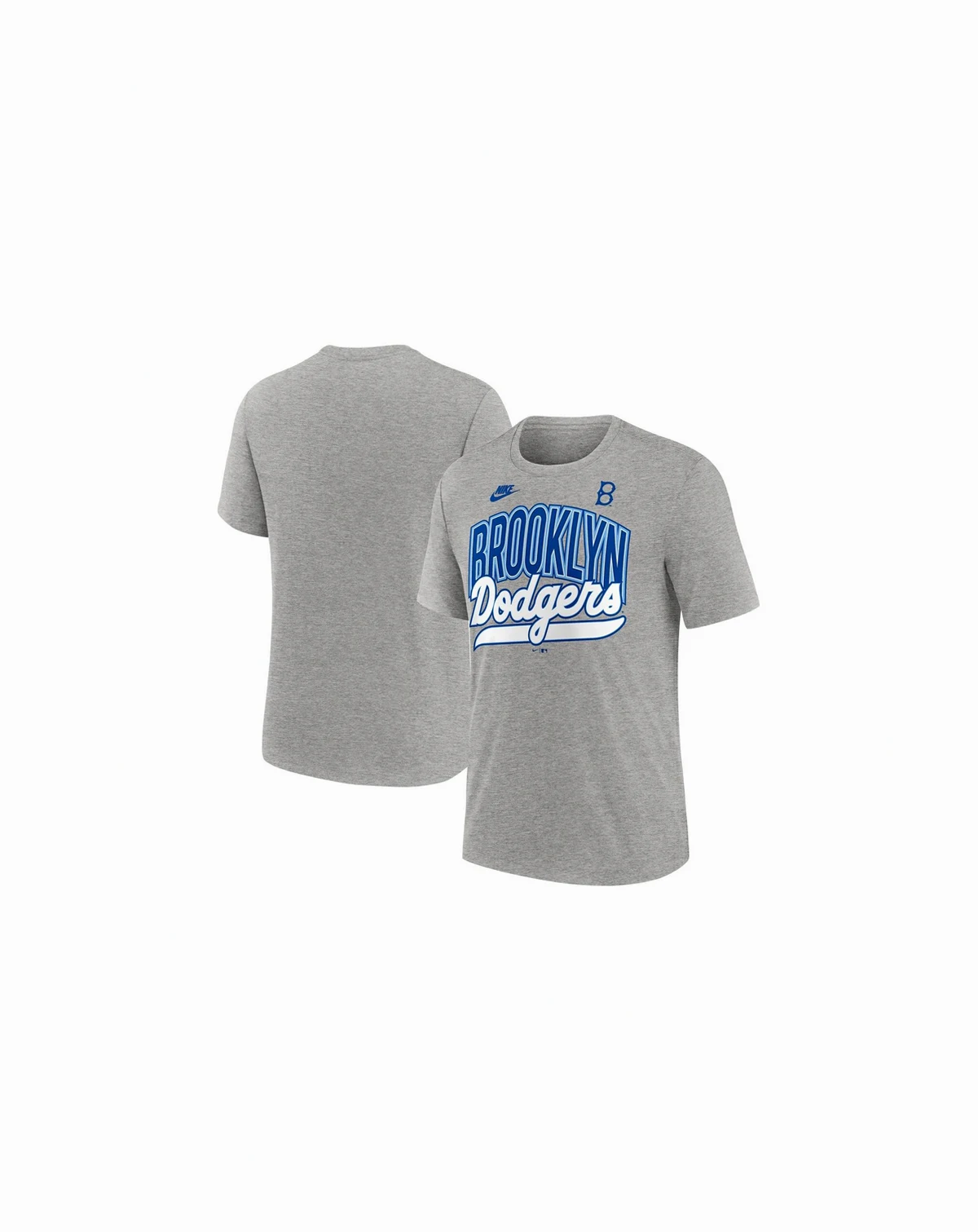 Men's Heather Gray Brooklyn Dodgers Cooperstown Collection Retro Tri-Blend T-Shirt