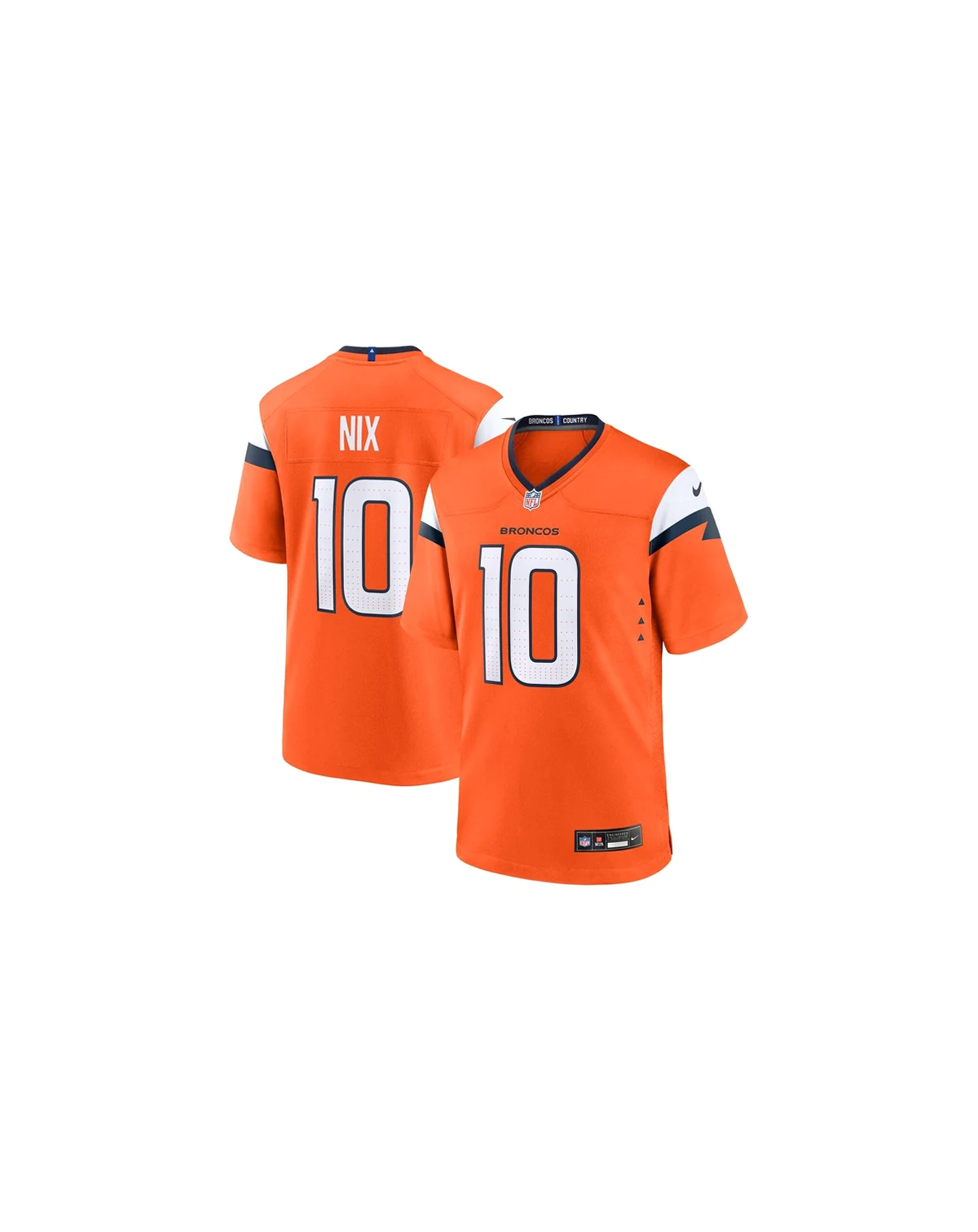 Men's Bo Nix Orange Denver Broncos 2024 NFL Draft First Round Pick Player Game Jersey