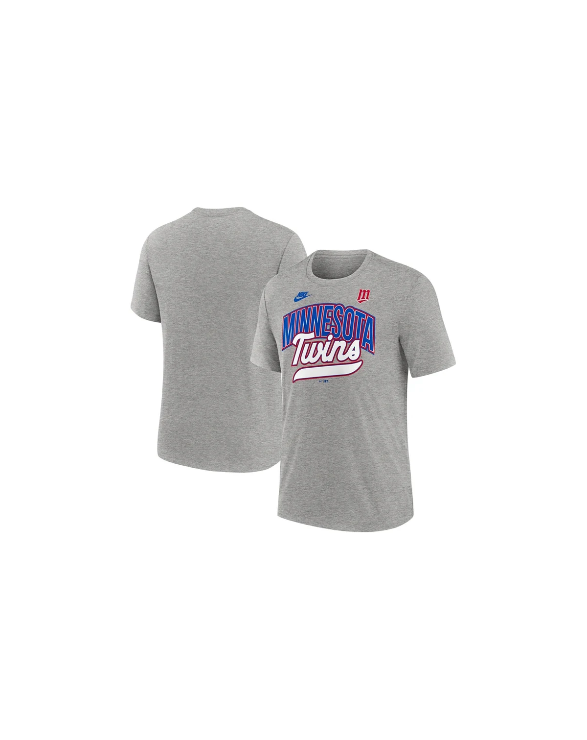 Men's Heather Gray Minnesota Twins Cooperstown Collection Retro Tri-Blend T-Shirt