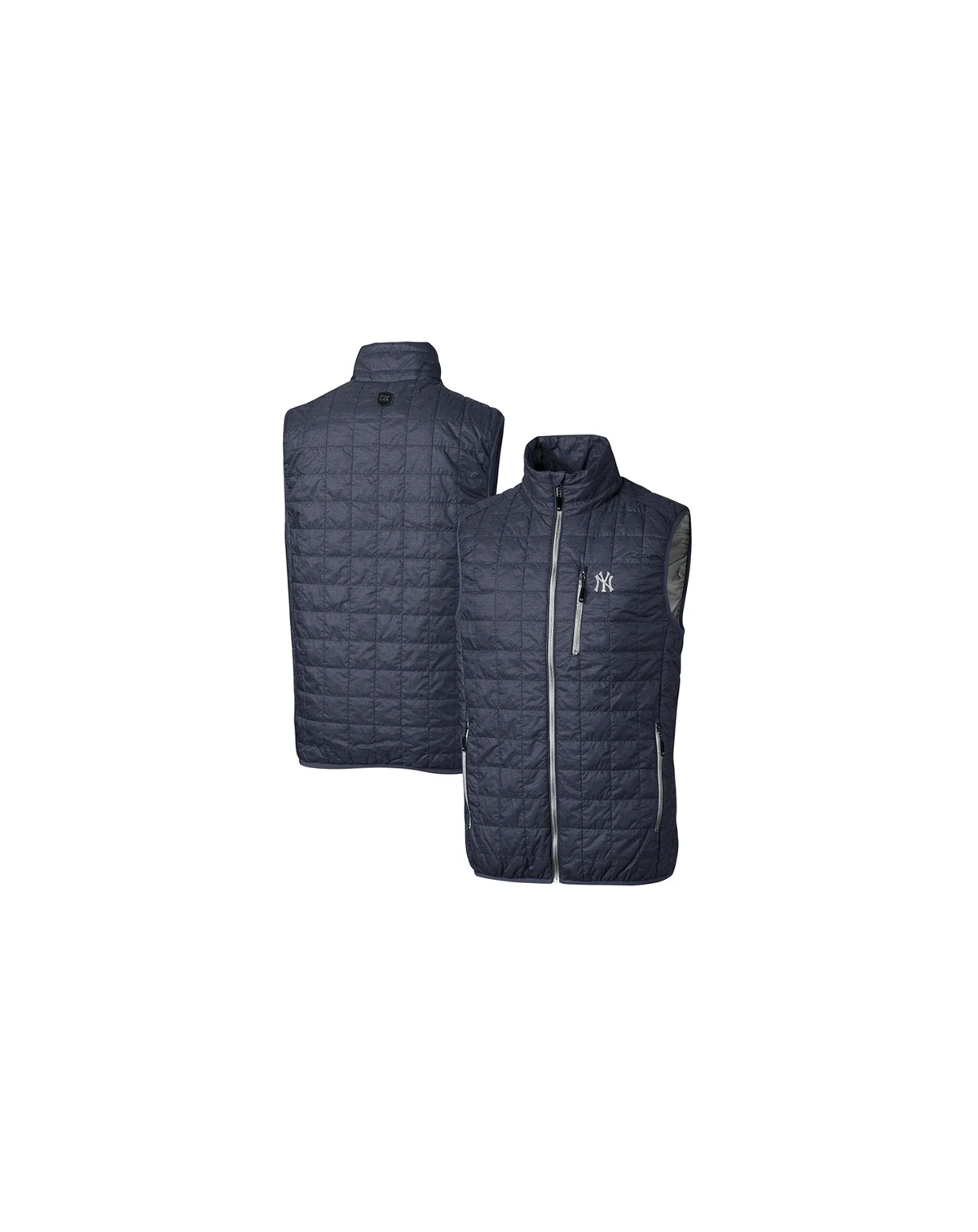 Men's Heathered Navy New York Yankees Rainier Full-Zip Puffer Vest