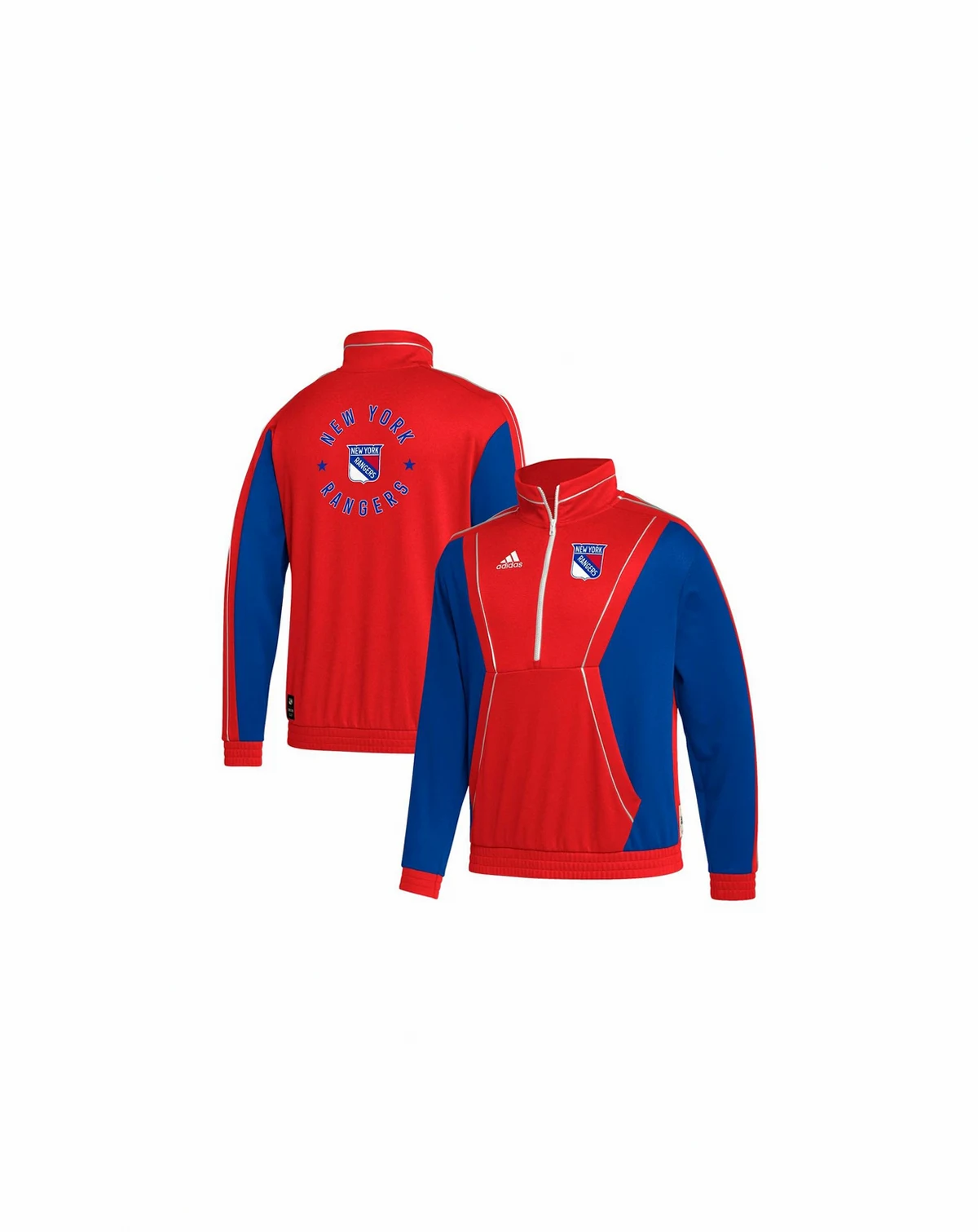 Men's Red New York Rangers Team Classics Half-Zip Jacket