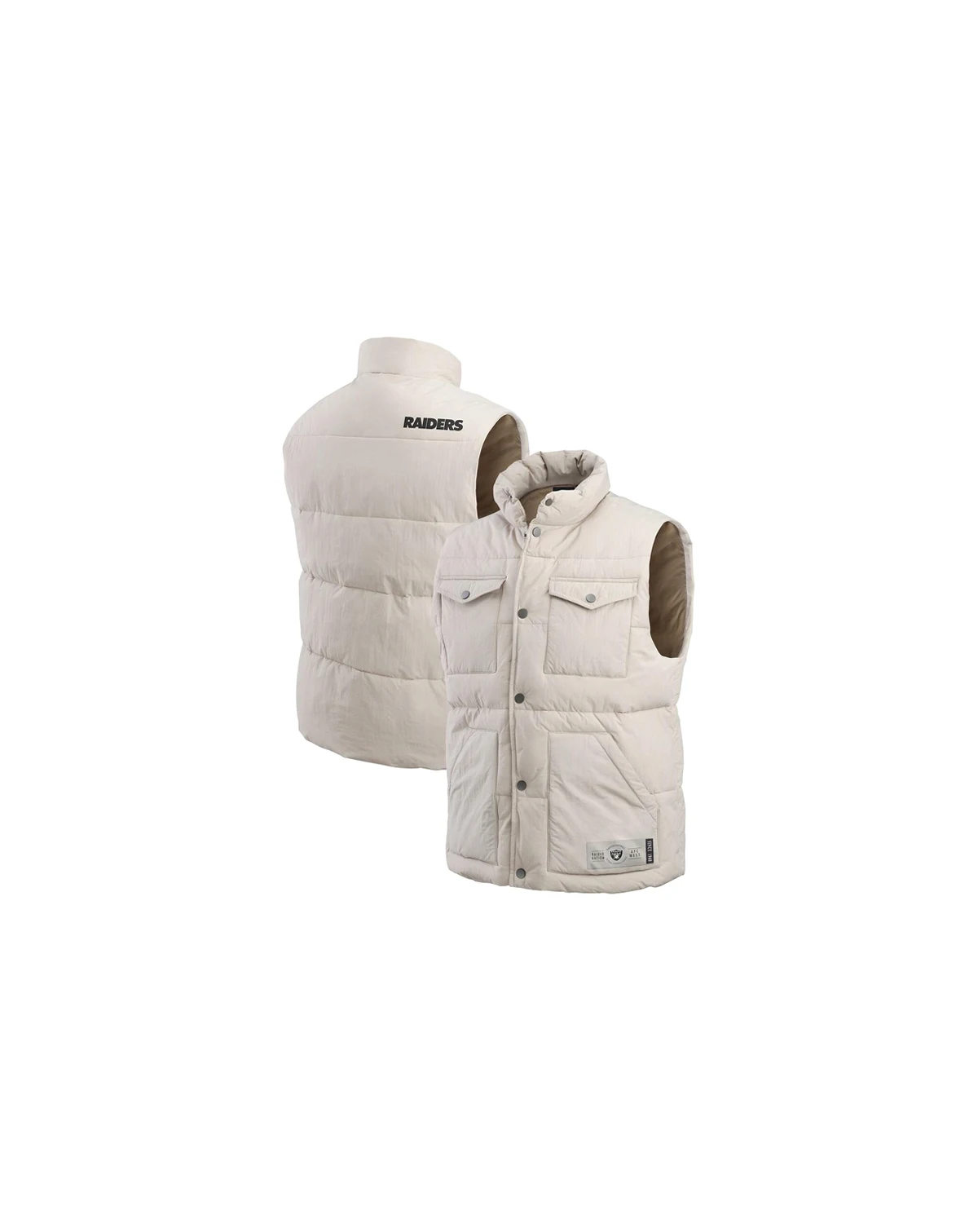 Darius Rucker Collection by Men's Cream Las Vegas Raiders Puffer Full-Snap Vest