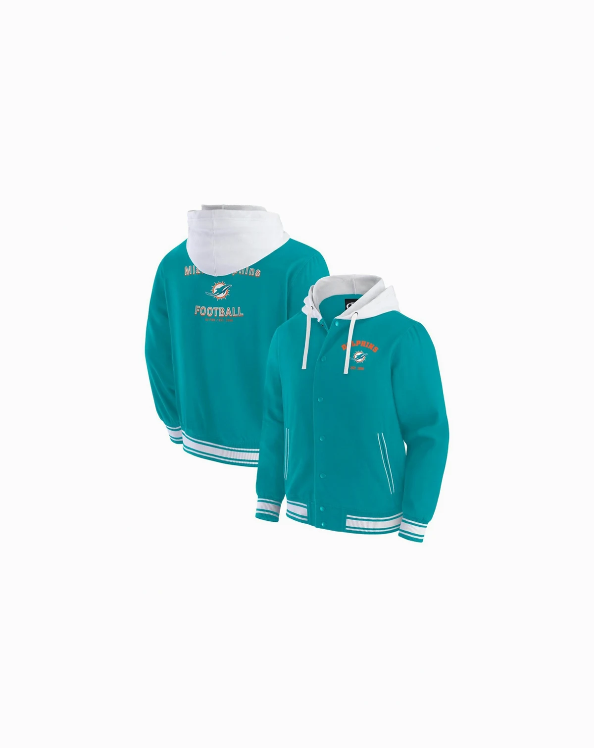 Darius Rucker Collection by Men's Aqua Miami Dolphins Full-Snap Hoodie Jacket