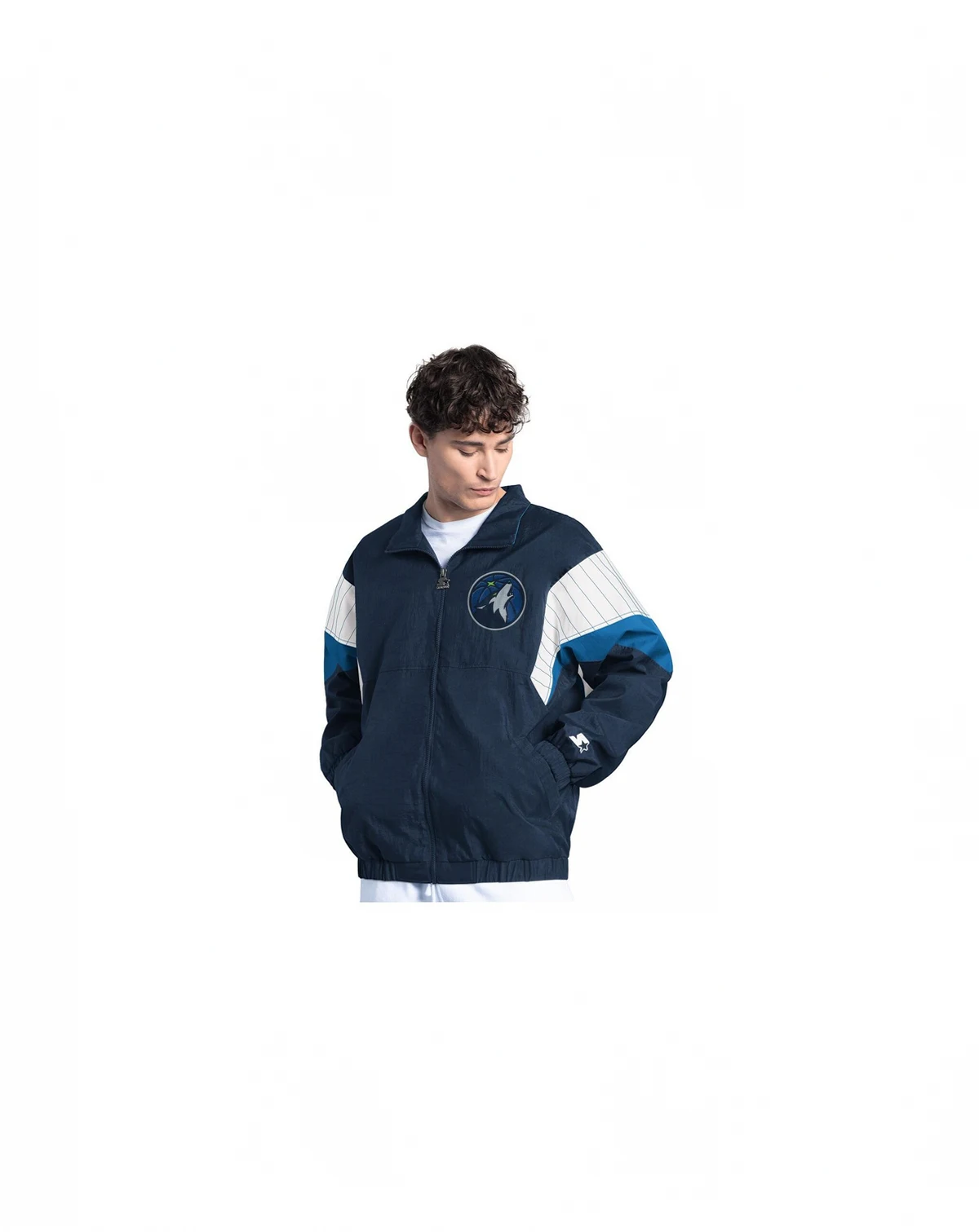 Men's Navy Minnesota Timberwolves Yard Line Full-Zip Jacket