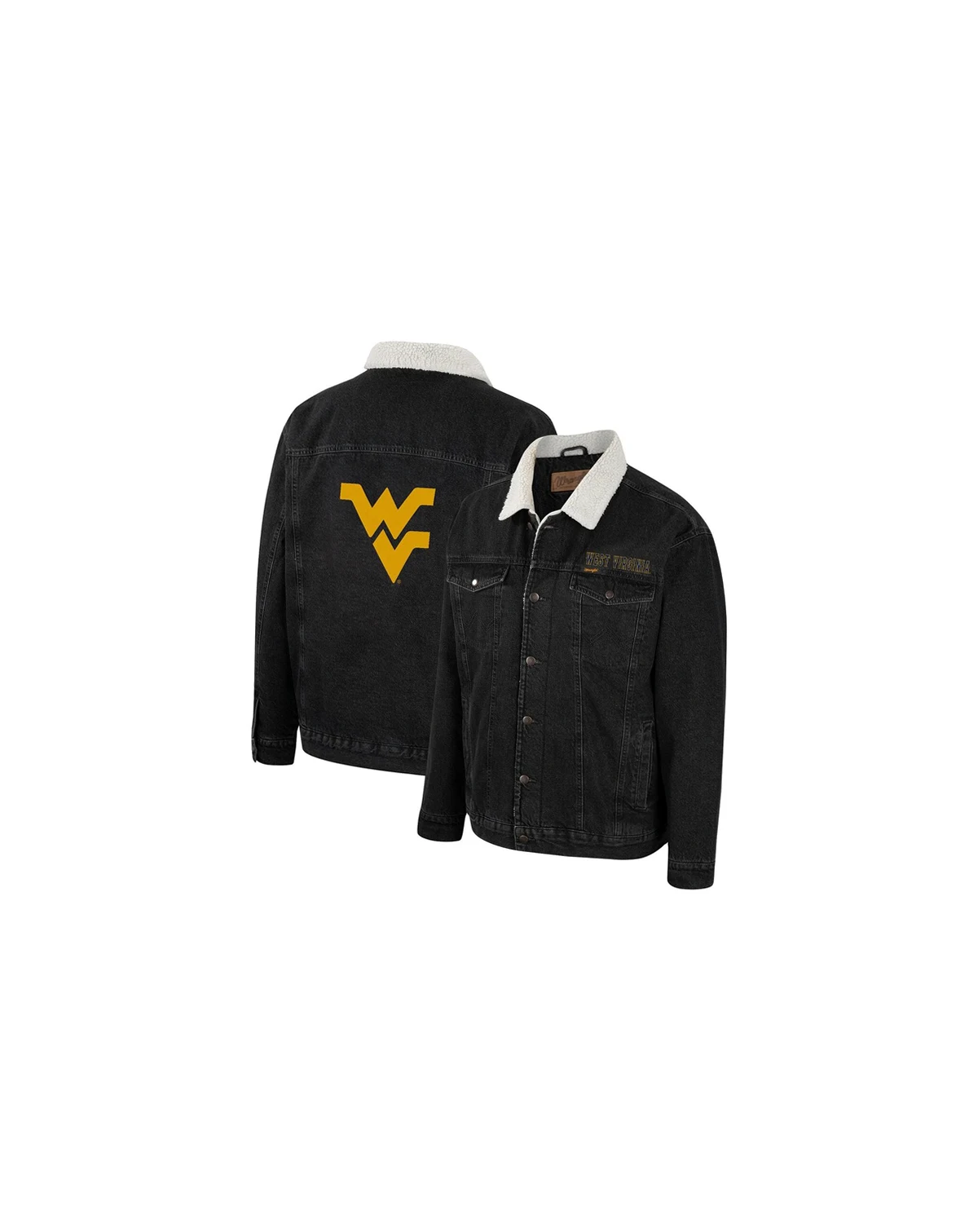 x Wrangler Men's Charcoal West Virginia Mountaineers Western Button-Up Denim Jacket