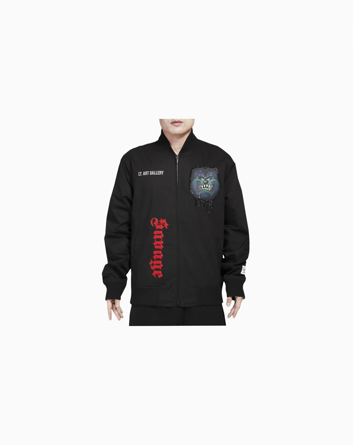 Men's Black Looney Tunes Taz Savage Varsity Full-Zip Jacket