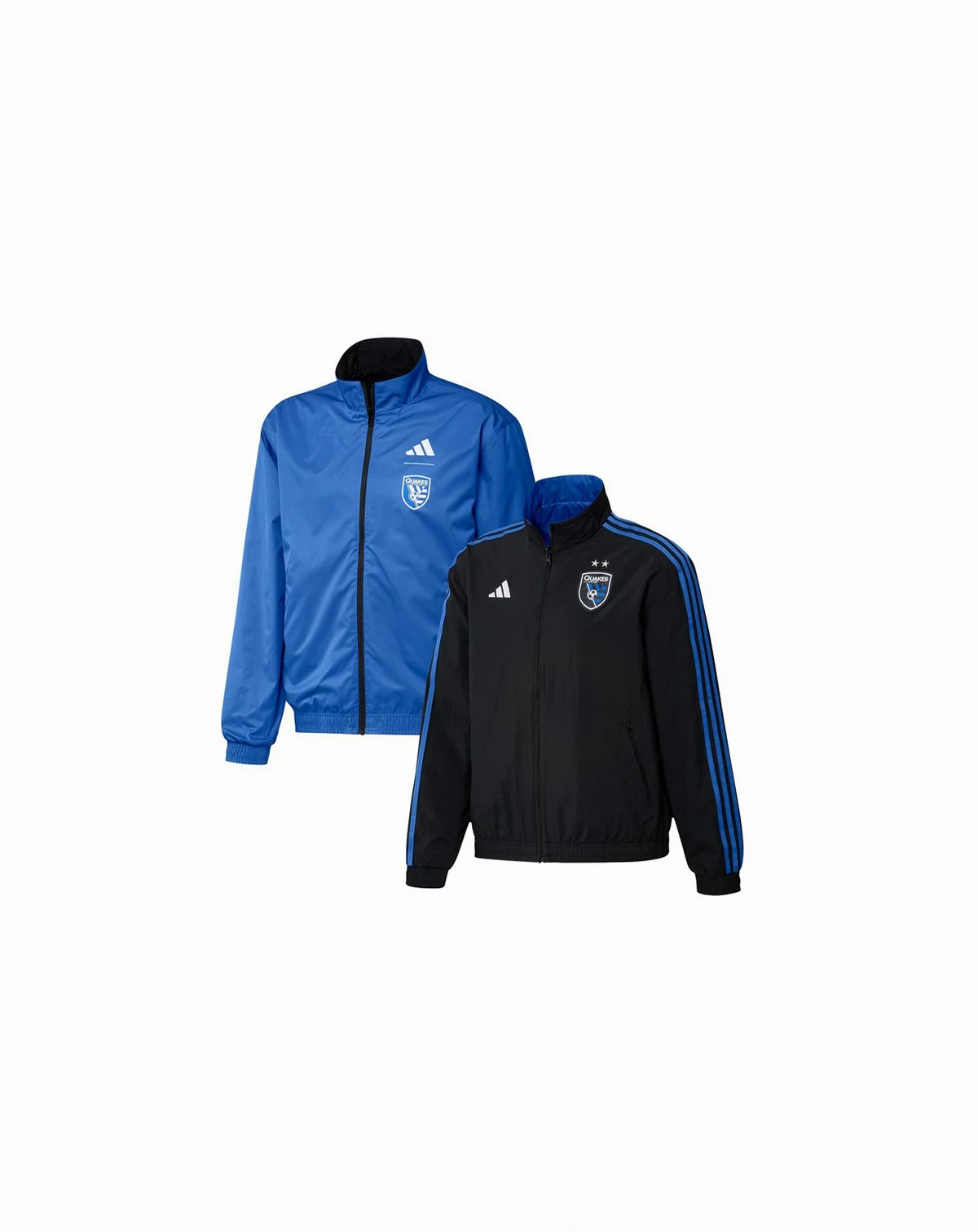 Men's Black and Blue San Jose Earthquakes 2023 On-Field Anthem Full-Zip Reversible Team Jacket