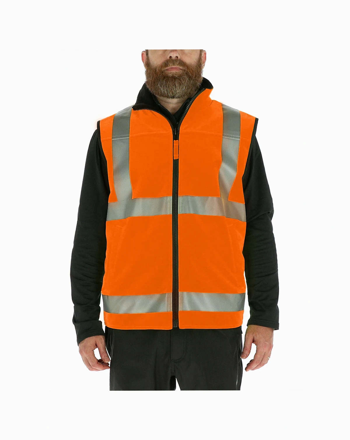 Men's Hi Vis Reversible Softshell Vest - Water-Resistant, Insulated, High-Visibility Safety Work Gear