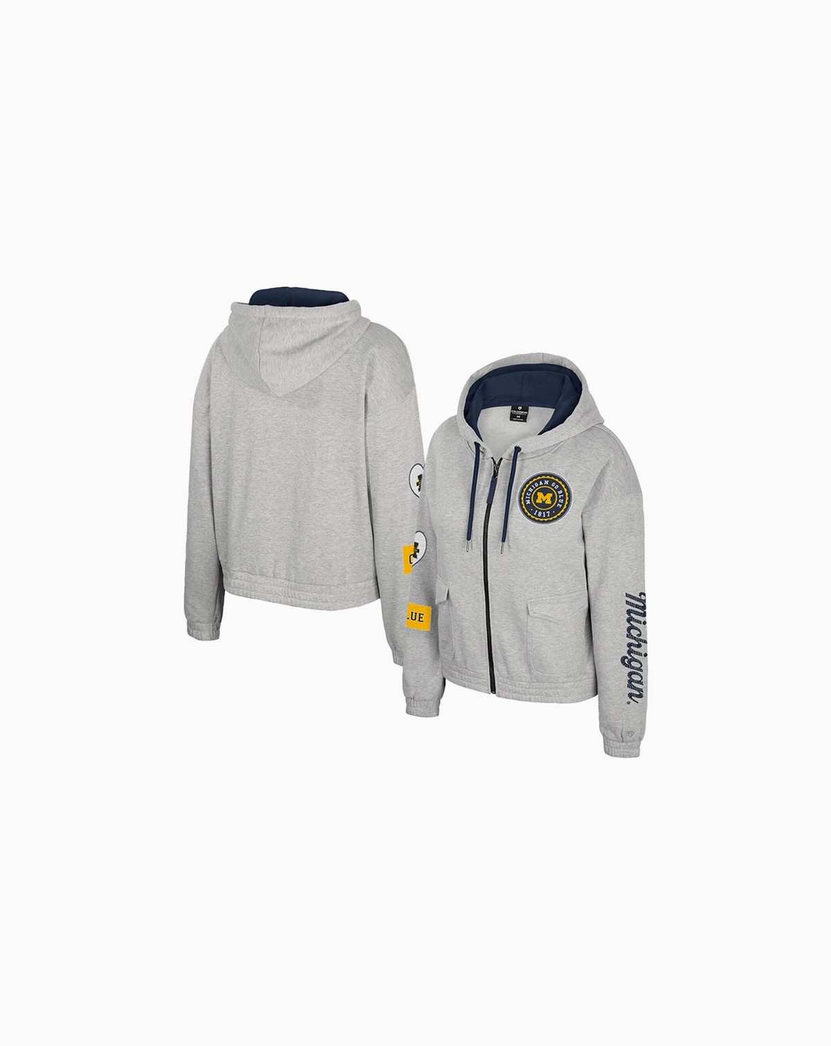 Women's Gray Michigan Wolverines Alfie Full-Zip Hoodie Jacket