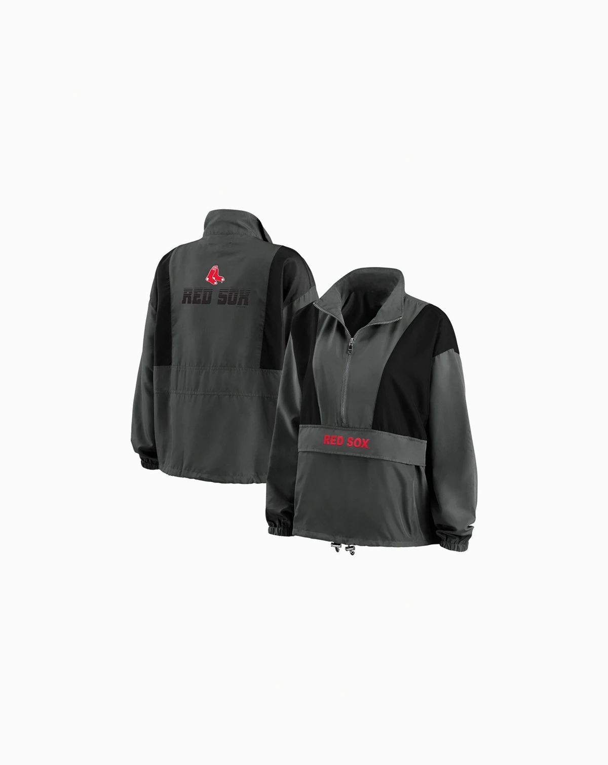 Women's Charcoal Boston Red Sox Packable Half-Zip Jacket