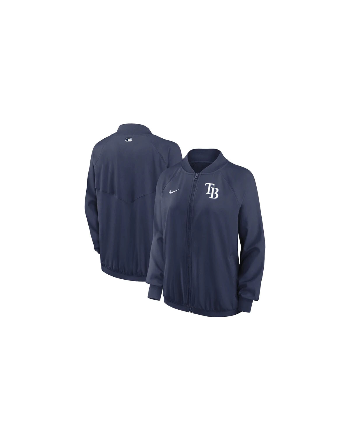 Women's Navy Tampa Bay Rays Authentic Collection Team Raglan Performance Full-Zip Jacket