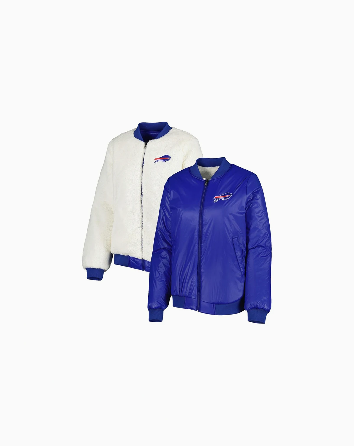 Women's Oatmeal, Royal Buffalo Bills Switchback Reversible Full-Zip Jacket