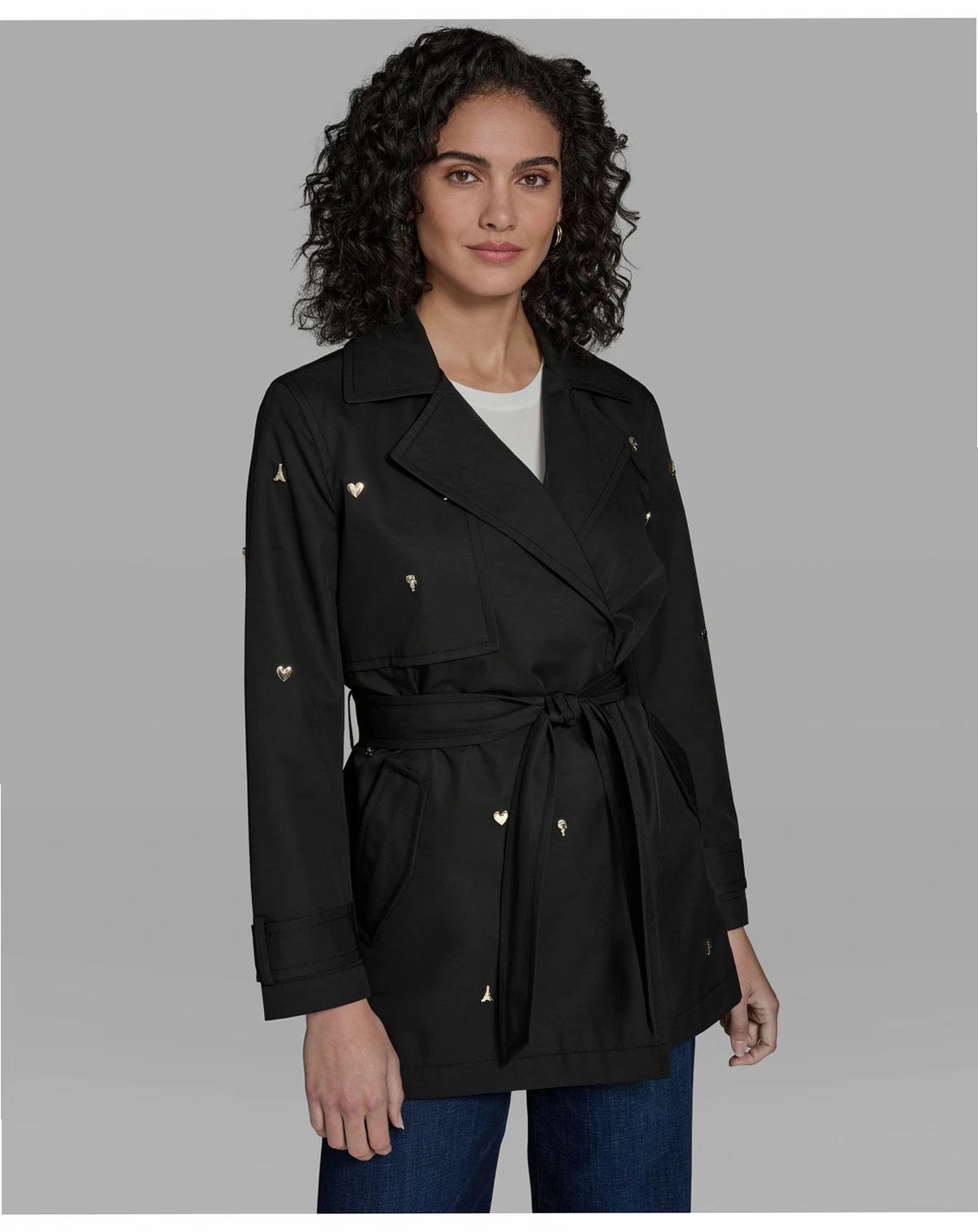 Women's Double Breasted Studded Trench