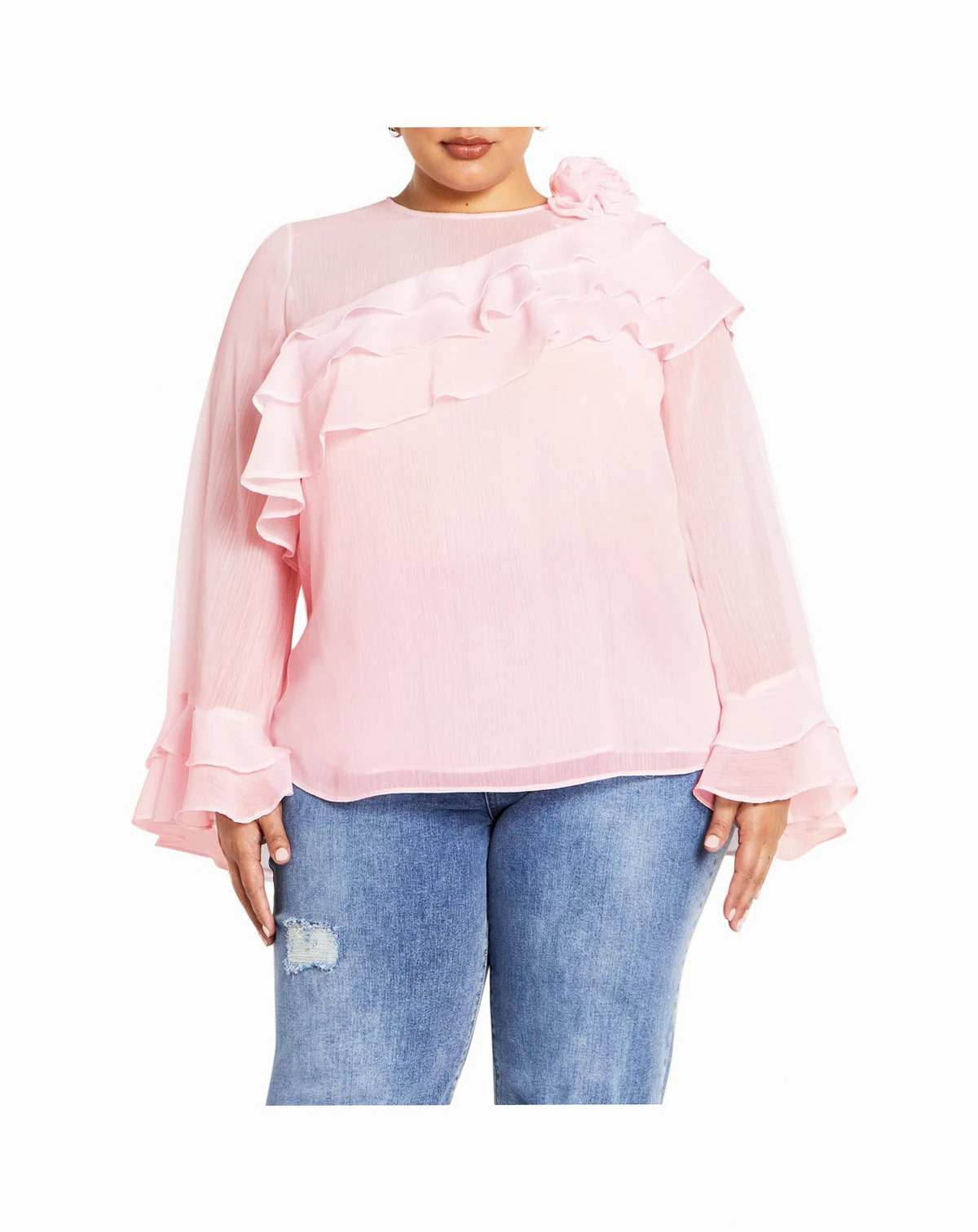 Plus Size Rosa Corsage Top