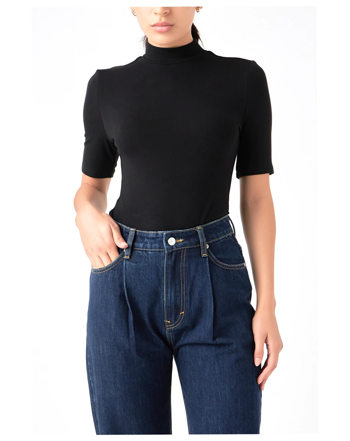 Women's Soft Mock Neck Bodysuit
