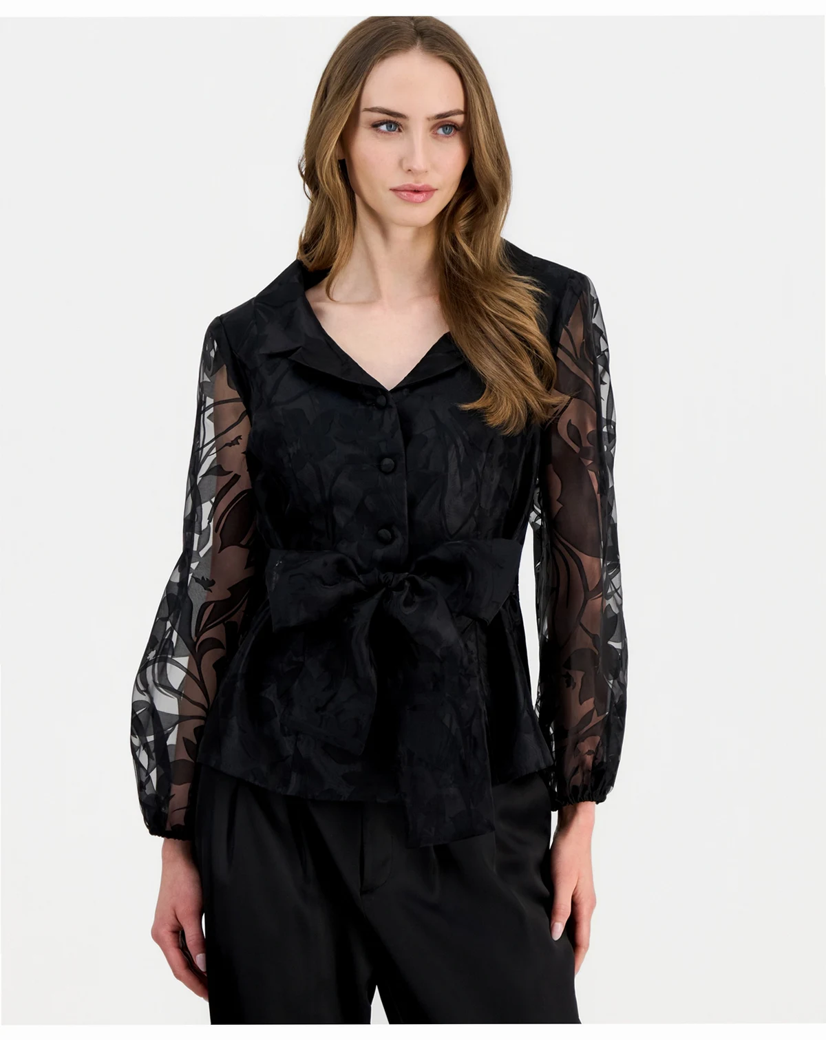 Women's Organza Collared Blouse