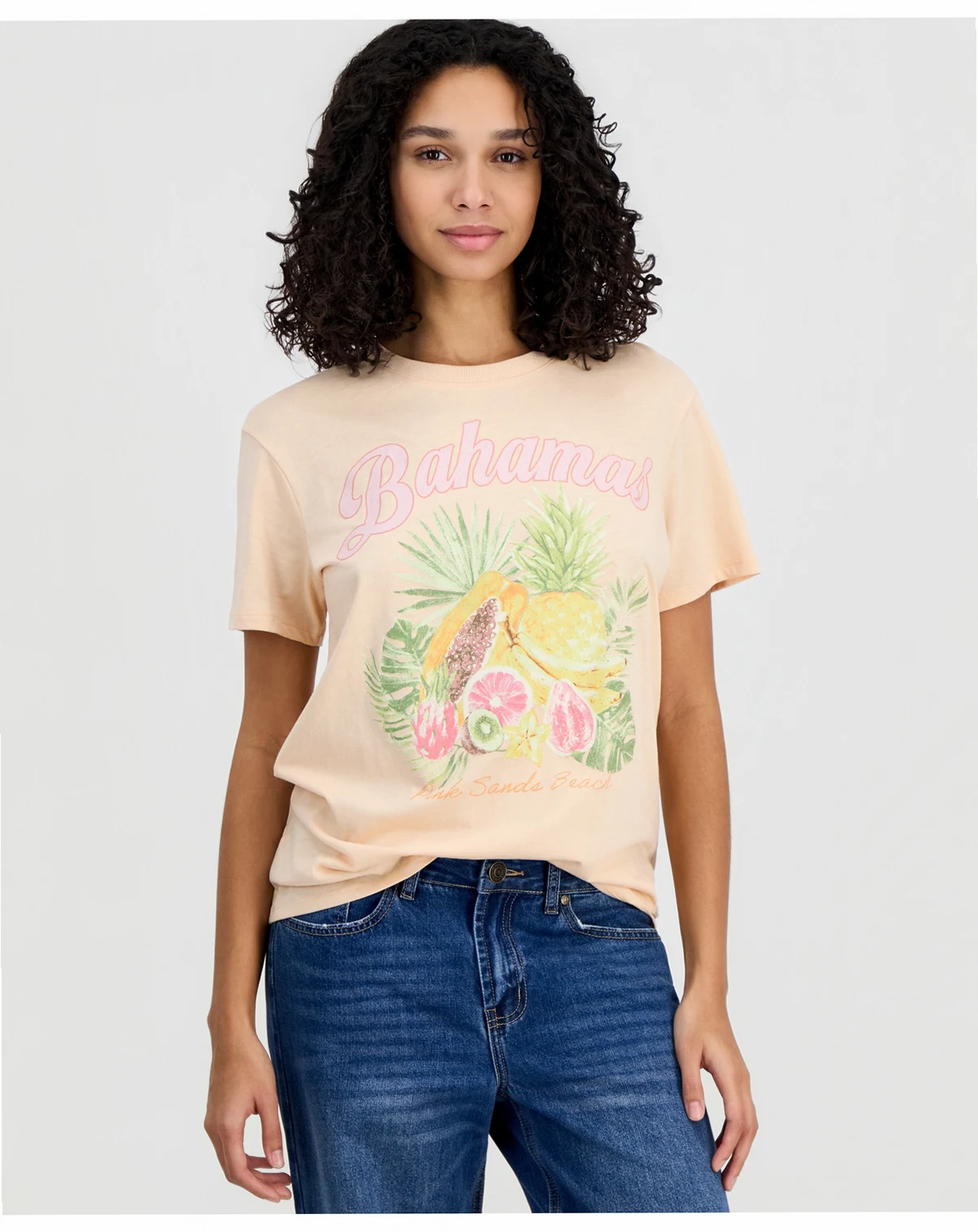 Juniors' Bahamas Fruit Crewneck Short-Sleeve T-Shirt
