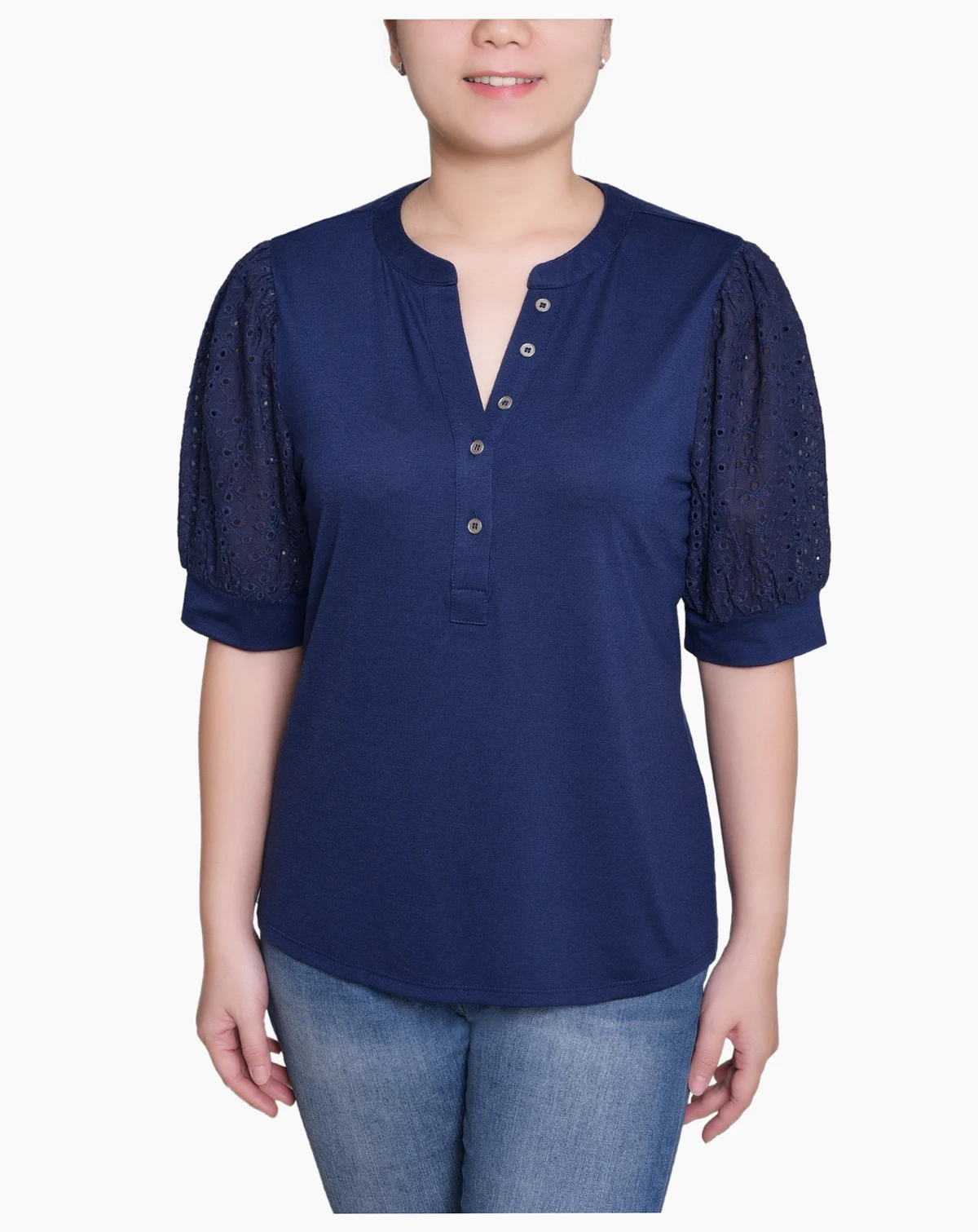 Women's Puff Elbow Sleeve Top