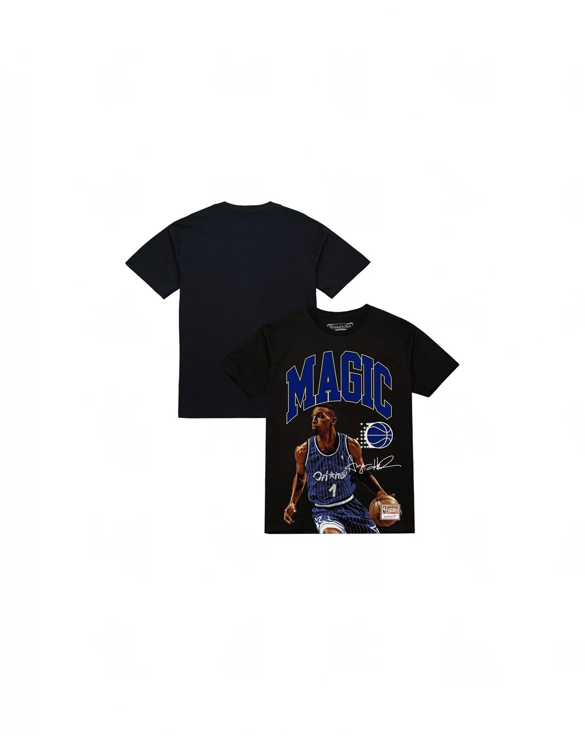 Men's Penny Hardaway Black Orlando Magic Hardwood Classics Player Arch T-Shirt