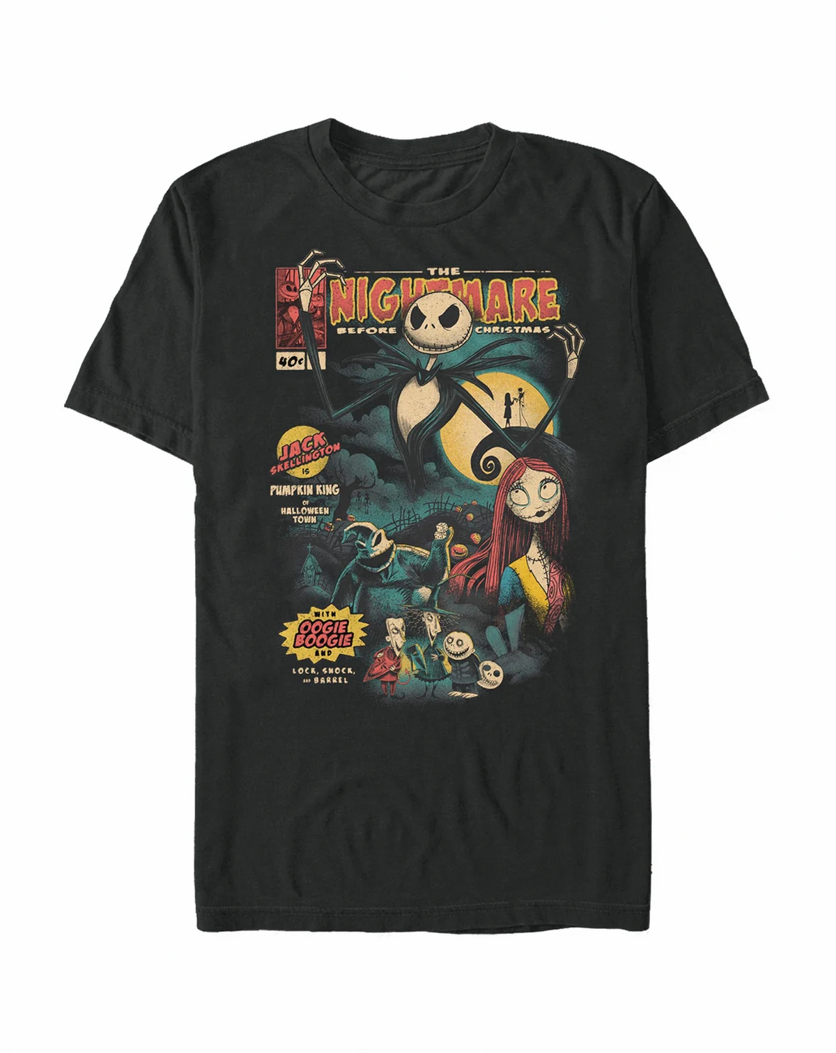 Men's Nightmare Before Christmas Comic Cover Short Sleeves T-shirt