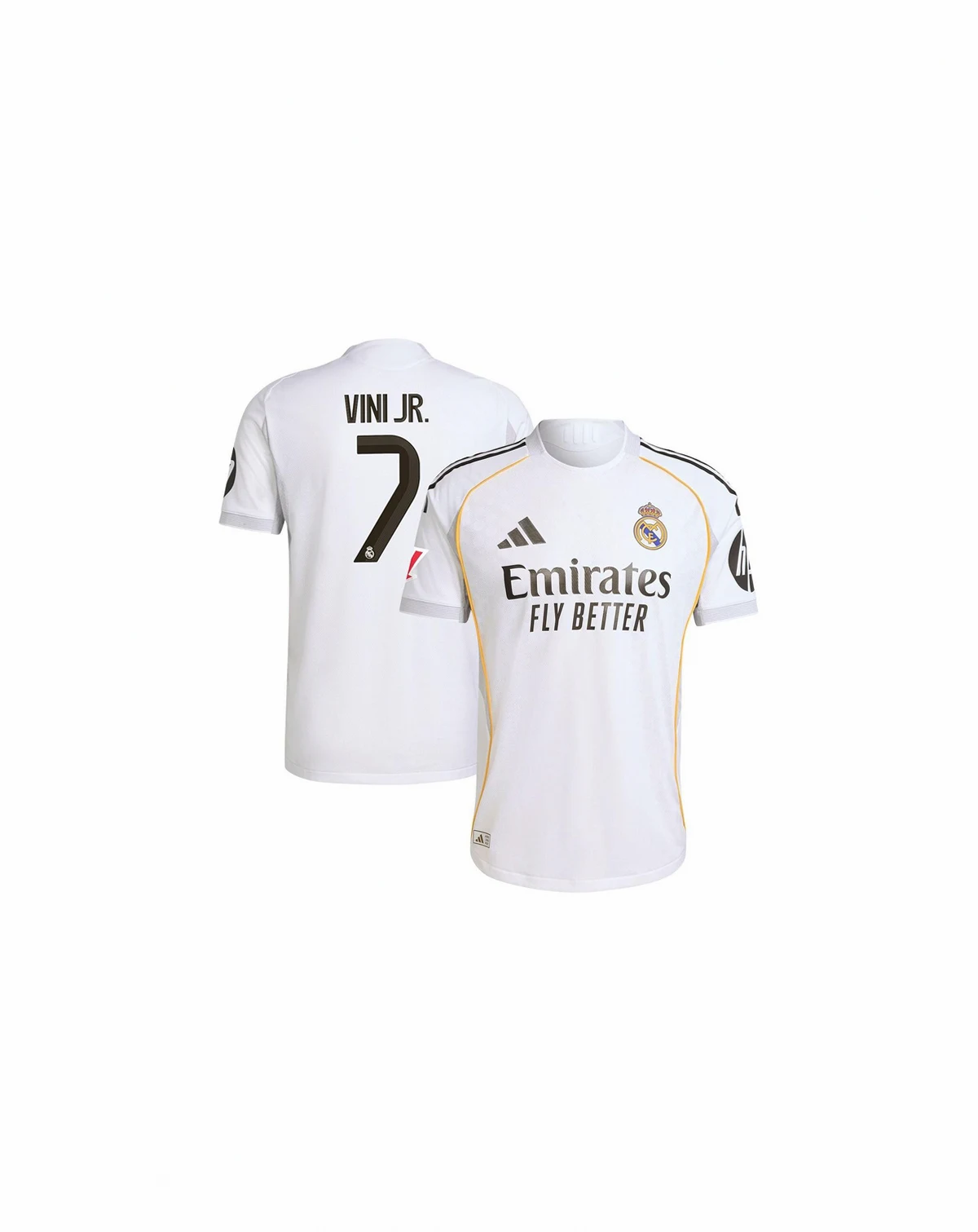 Men's Vini Jr. White Real Madrid 2025/26 Home Authentic Jersey