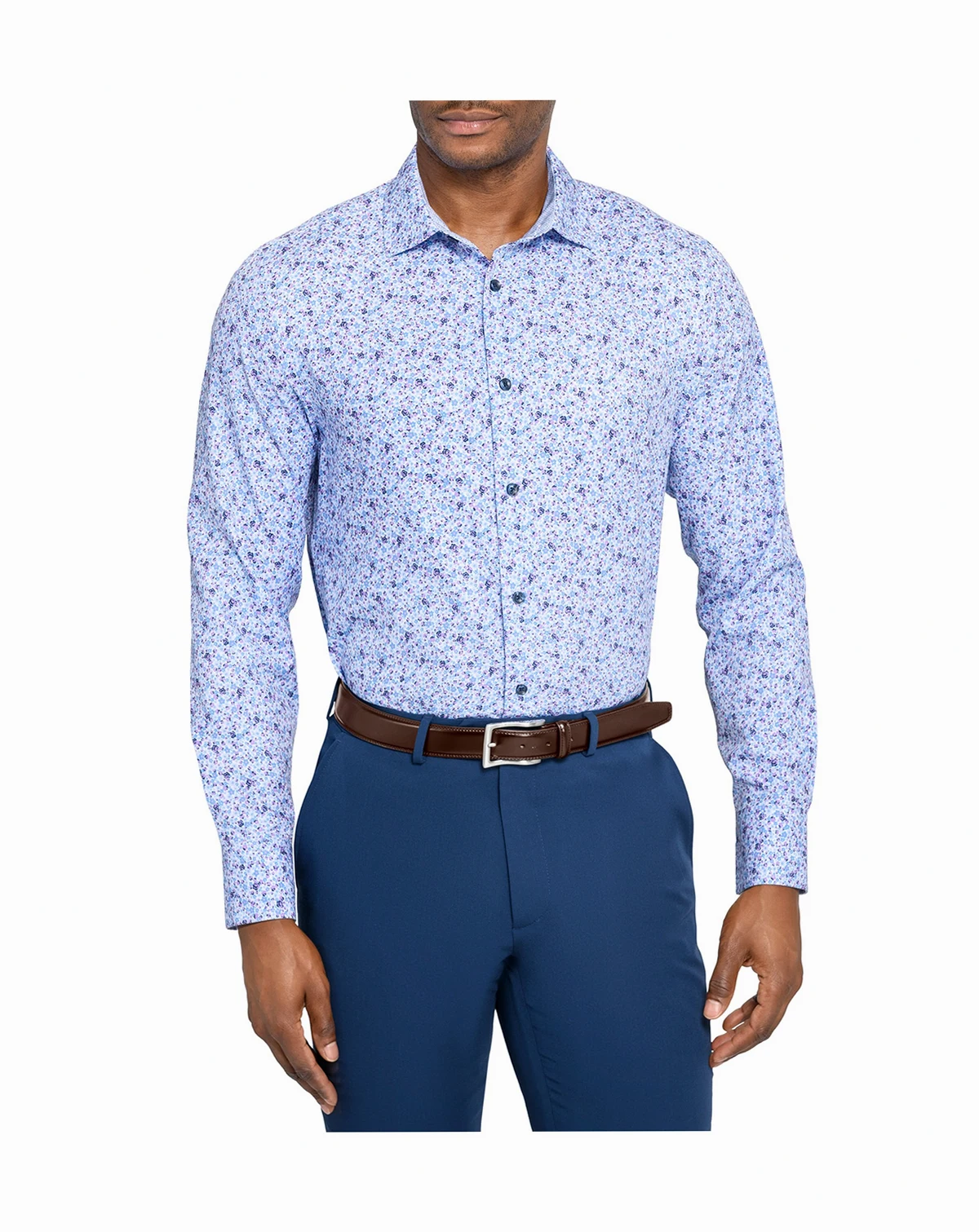 Men's Floral-Print Dress Shirt