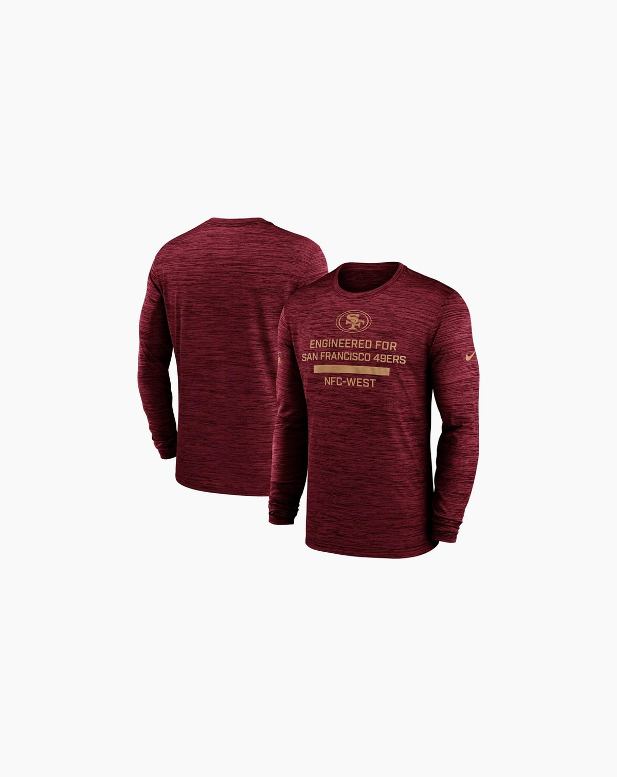 Men's Scarlet San Francisco 49ers Sideline Velocity Performance Long Sleeve T-Shirt