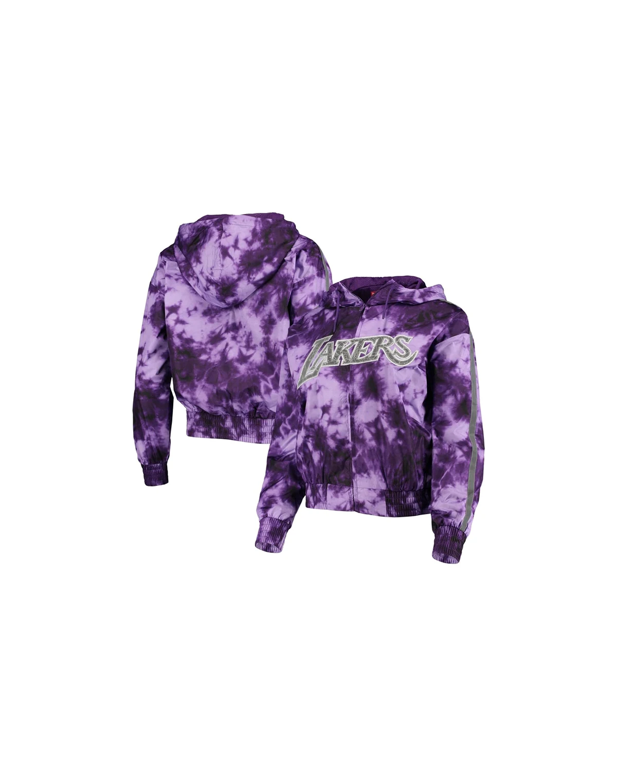 Women's Purple Los Angeles Lakers Galaxy Sublimated Windbreaker Pullover Full-Zip Hoodie Jacket
