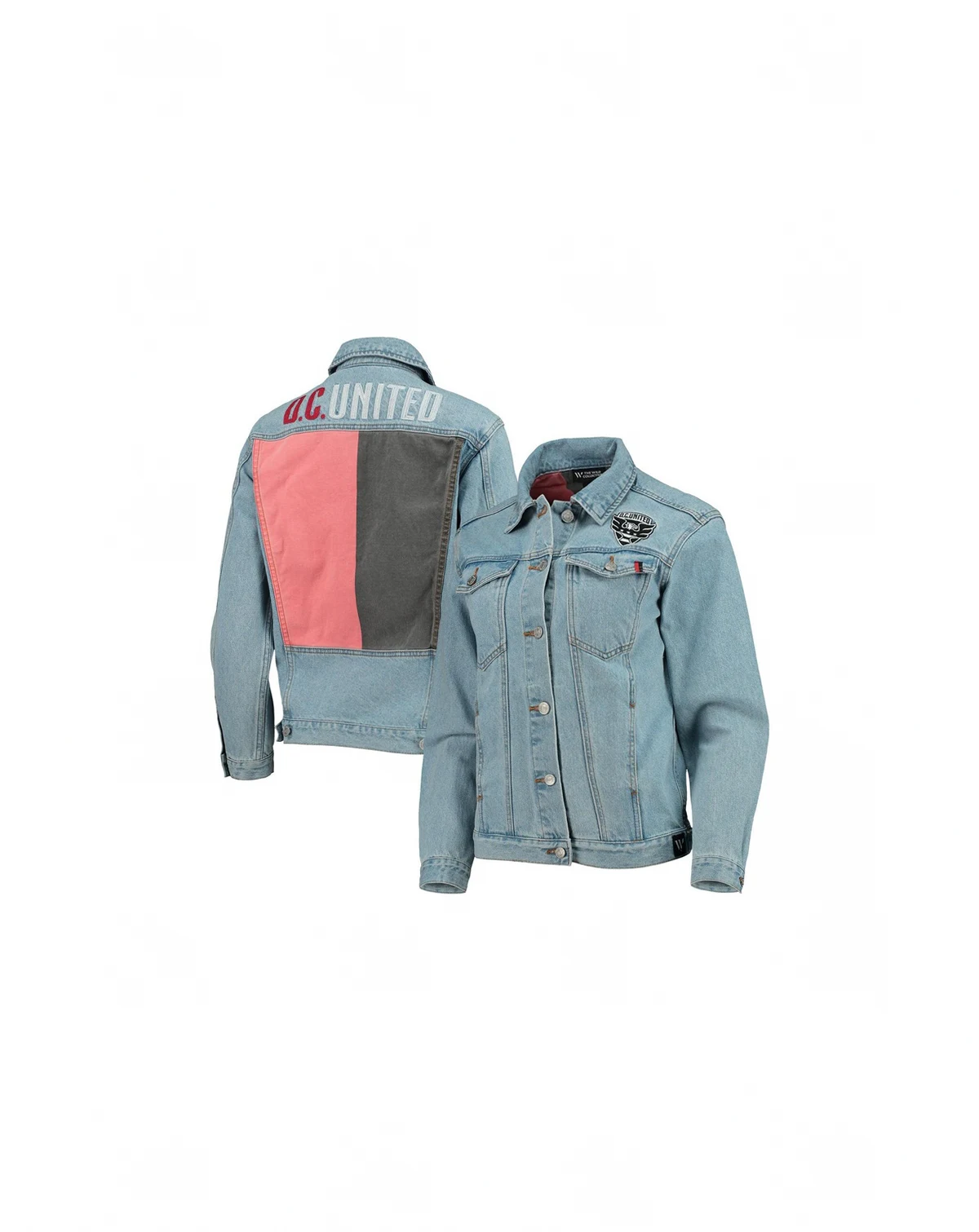 Women's Blue D.C. United Print Denim Button-Up Jacket