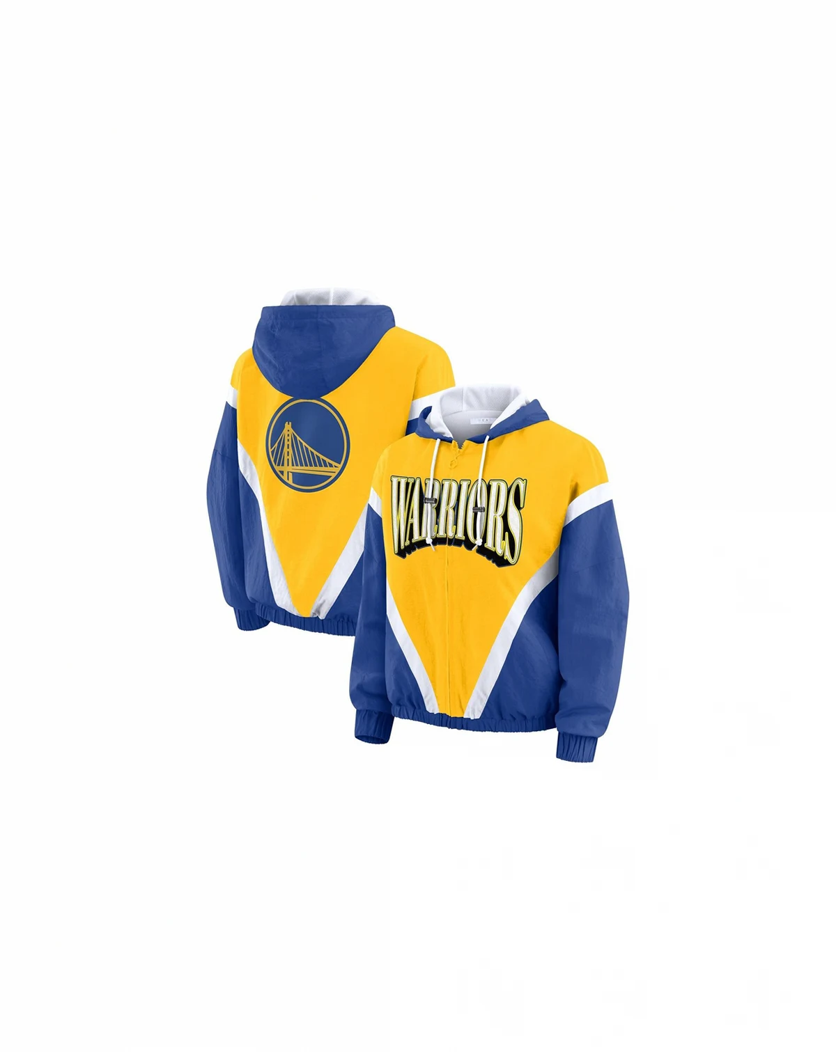 Women's Gold/Royal Golden State Warriors Color-Block Full-Zip Windbreaker Jacket