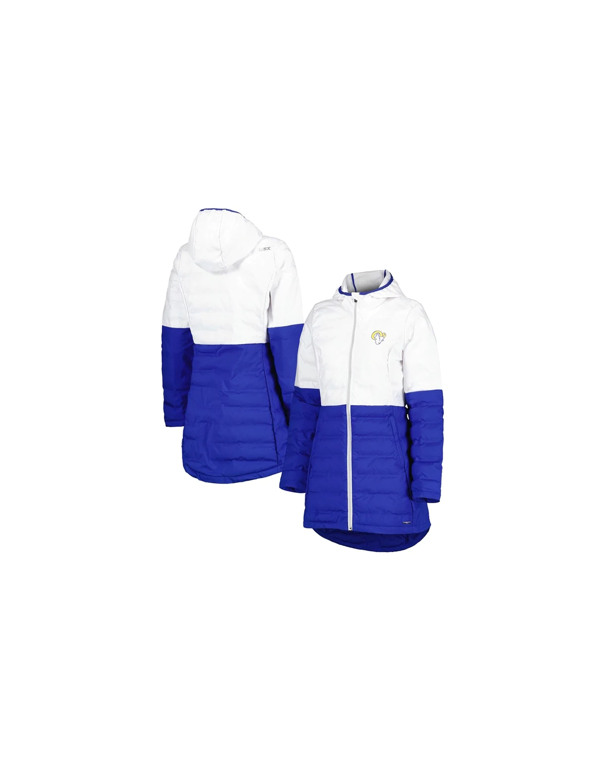 Women's White, Royal Los Angeles Rams Willow Quilted Hoodie Full-Zip Jacket