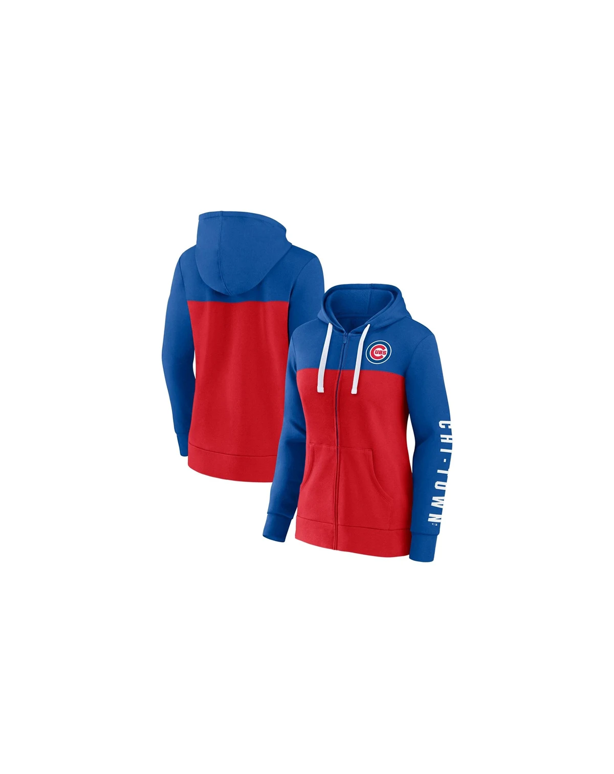 Women's Royal, Red Chicago Cubs Take The Field Colorblocked Hoodie Full-Zip Jacket