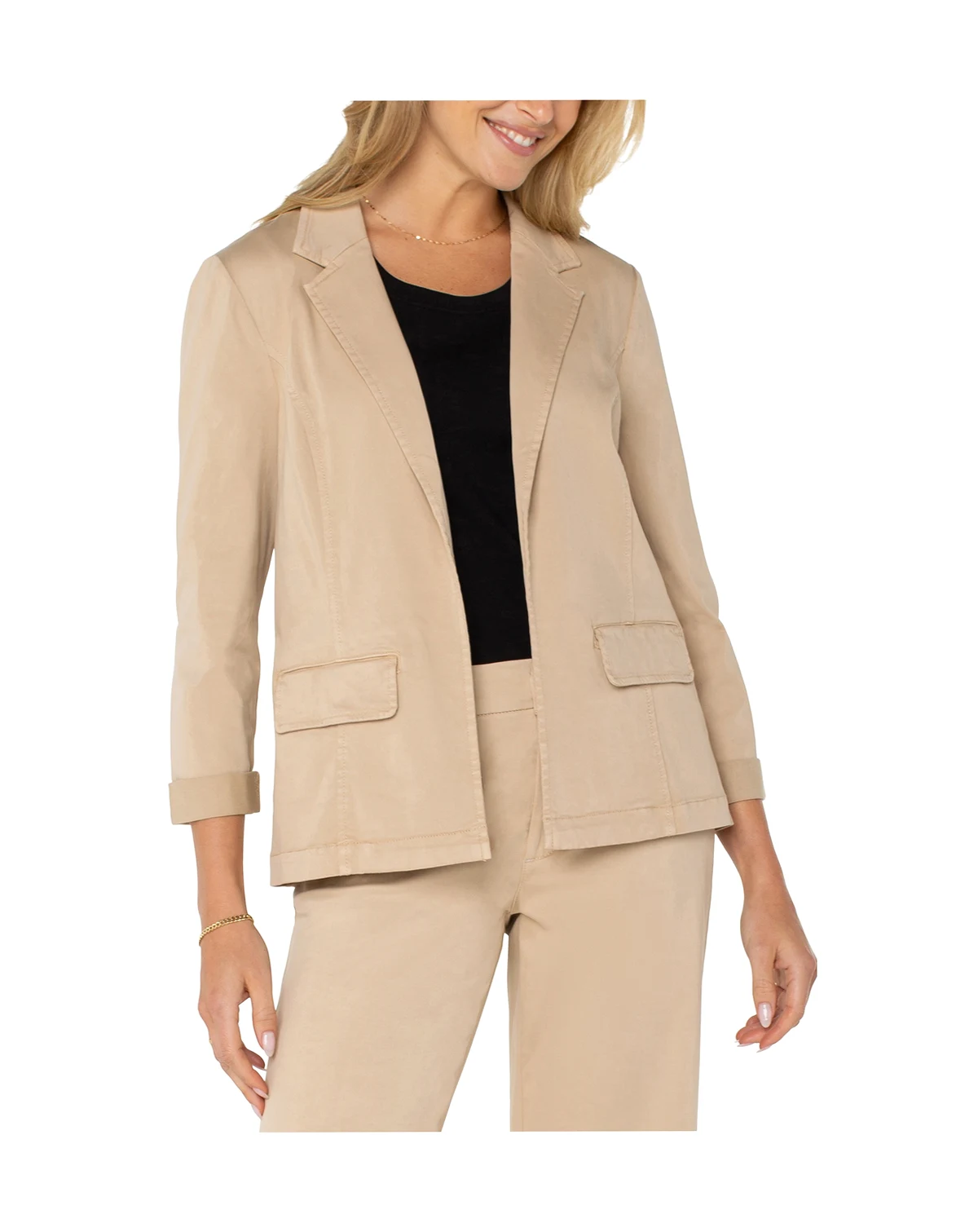 Petite Fitted Open-Front Blazer