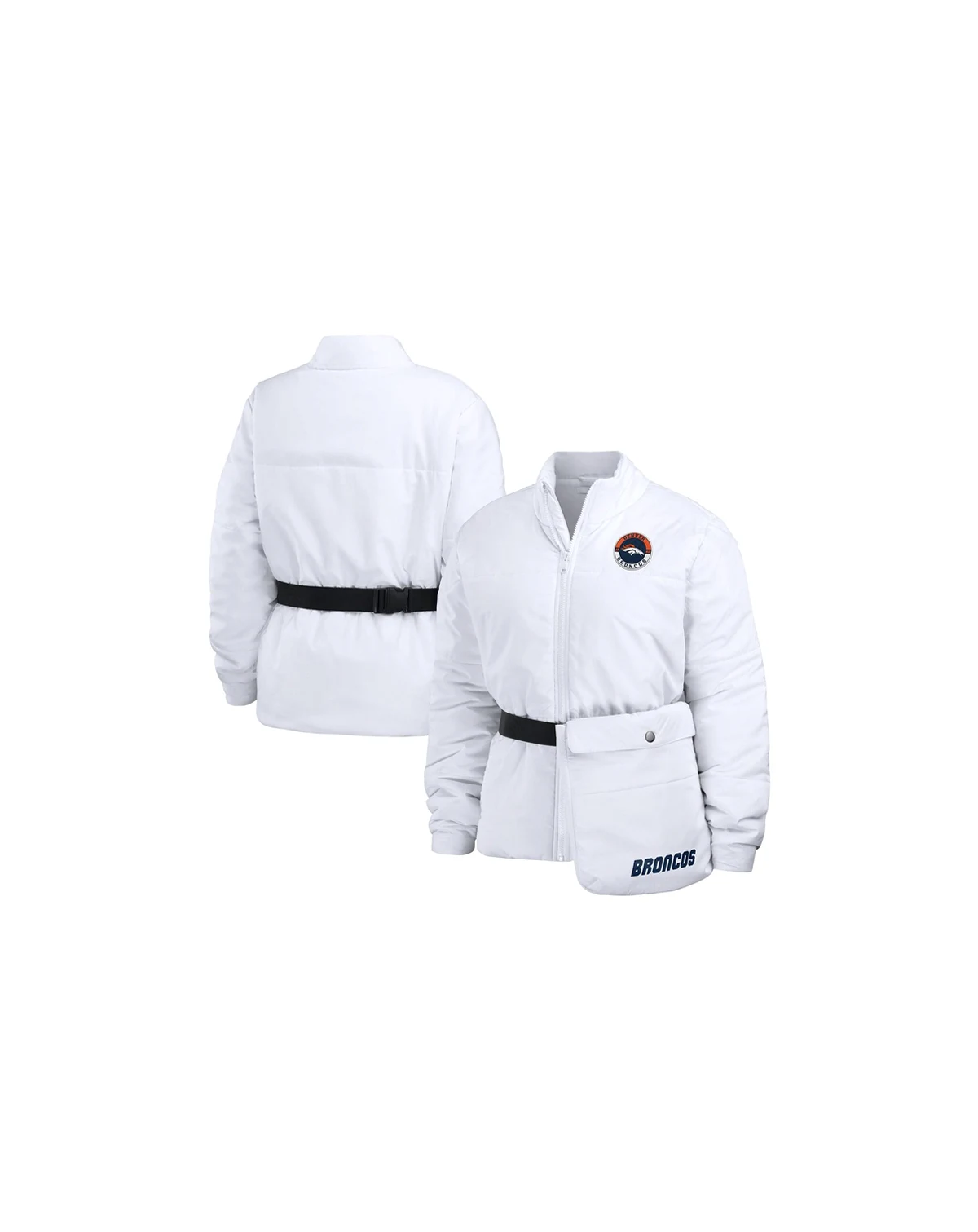 Women's White Denver Broncos Packaway Full-Zip Puffer Jacket