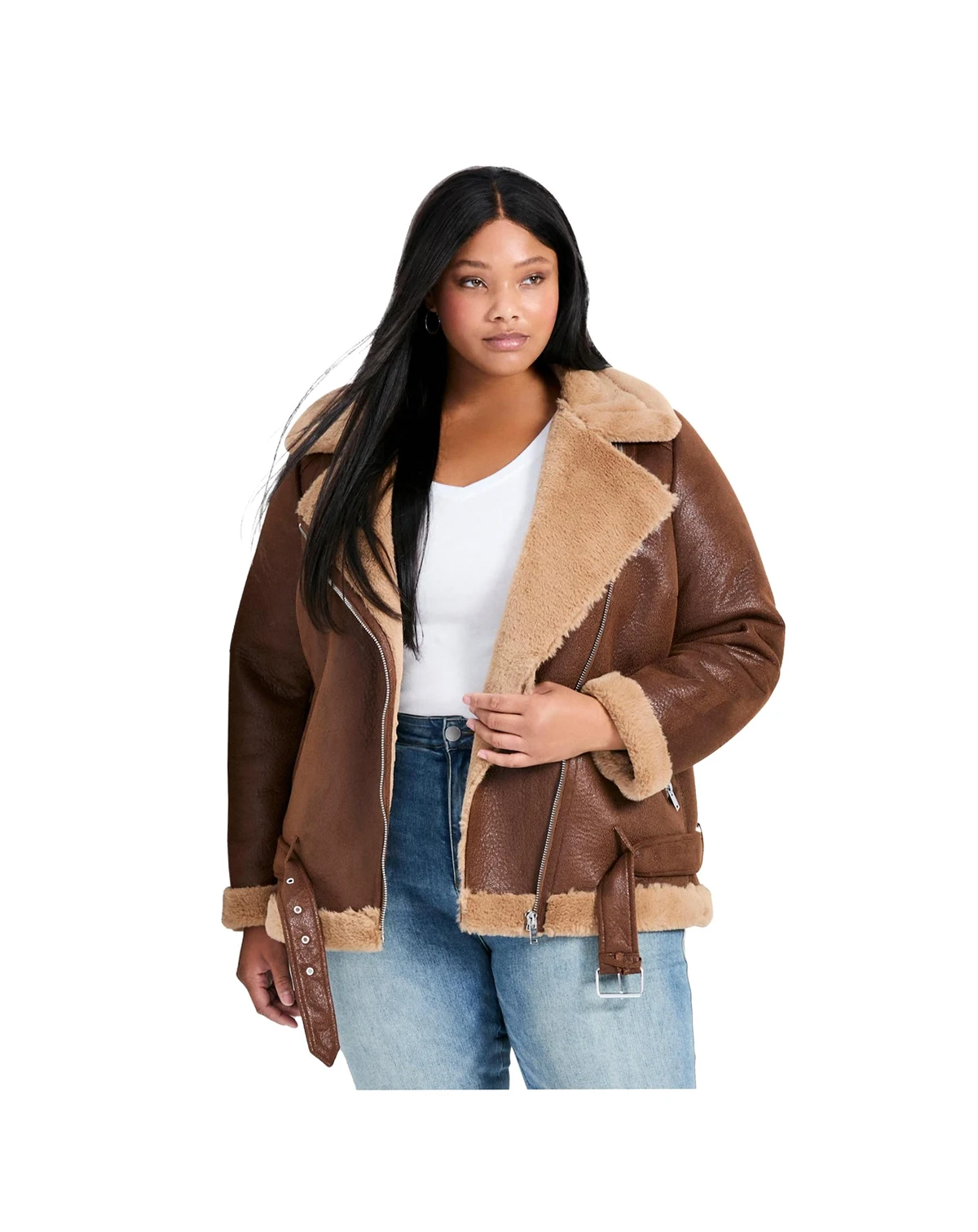 Women's Belted Biker Jacket