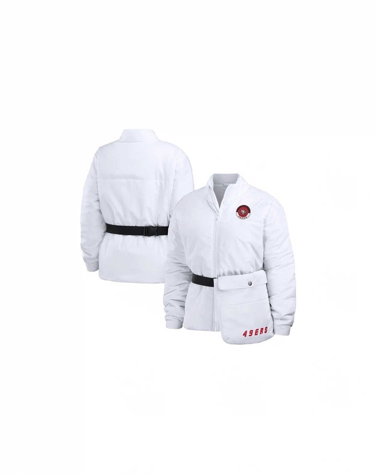 Women's White San Francisco 49ers Packaway Full-Zip Puffer Jacket