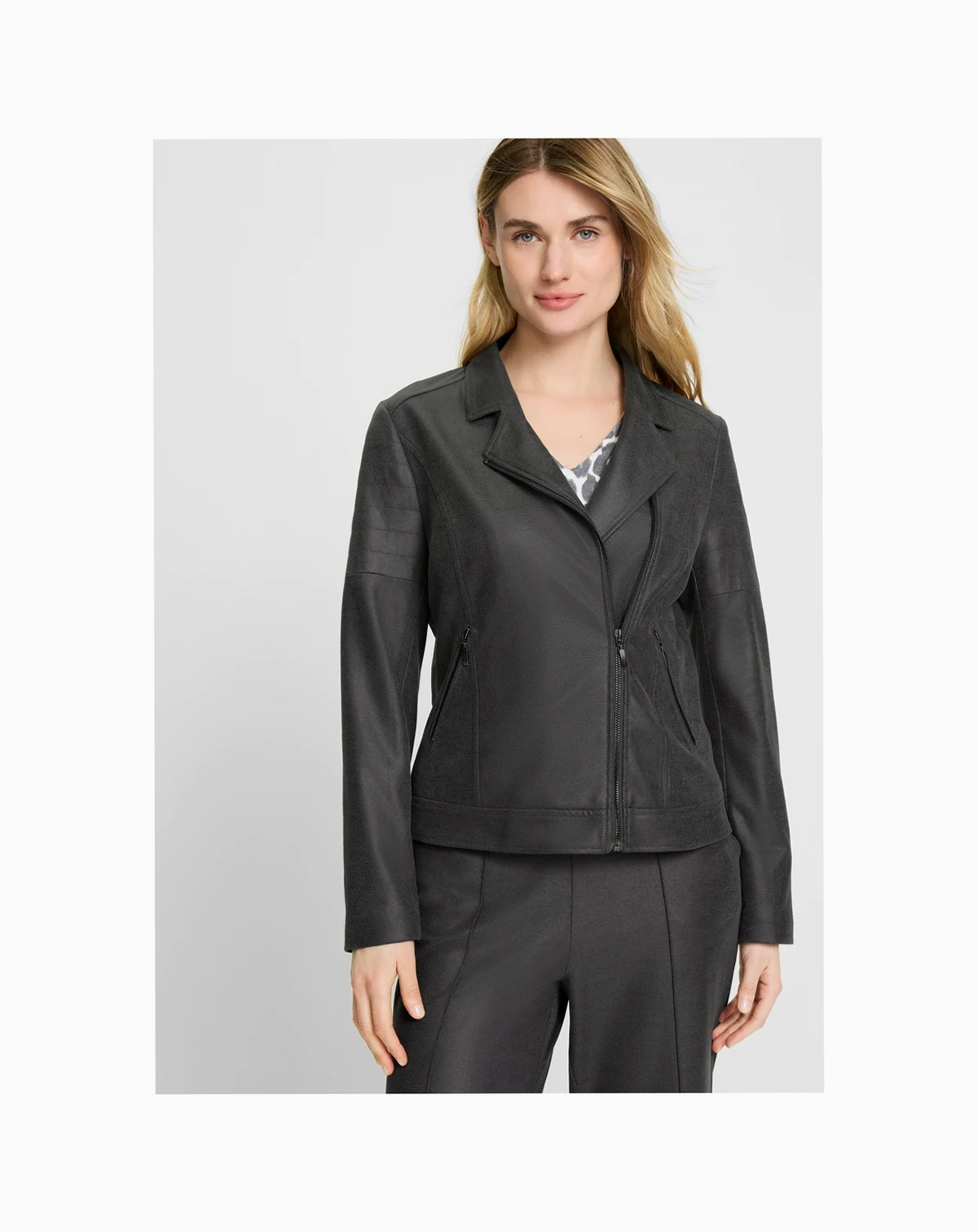 Women's Coated Biker Jacket