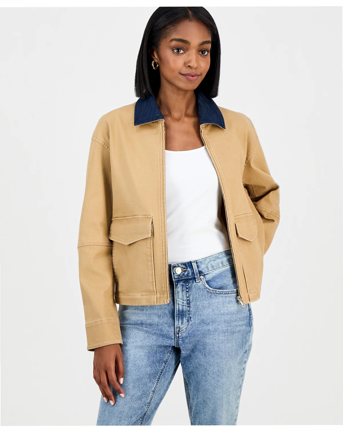 Nautica Women's Spread-Collar Zip-Front Jacket