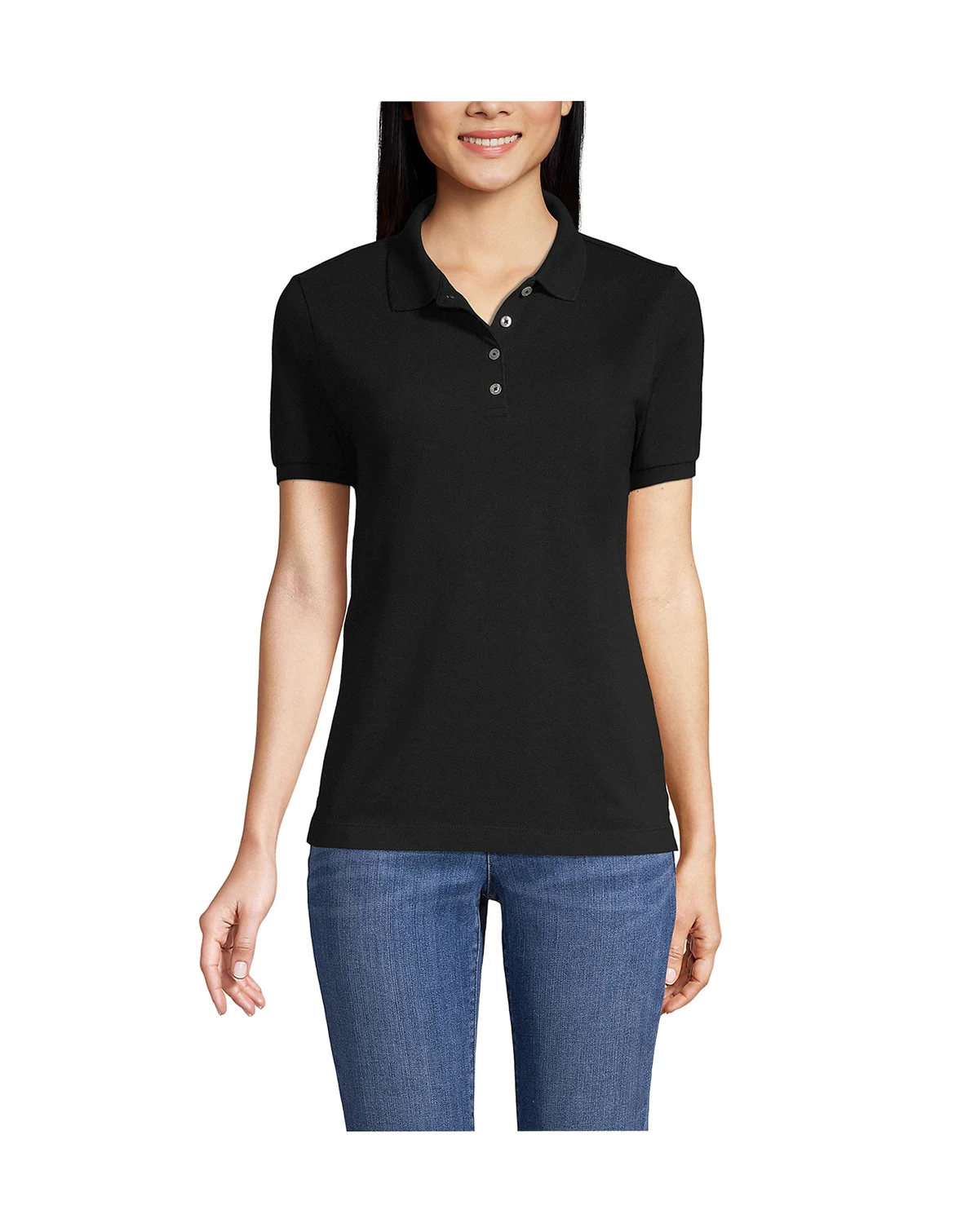 Women's Banded Short Sleeve Fem Fit Mesh Polo