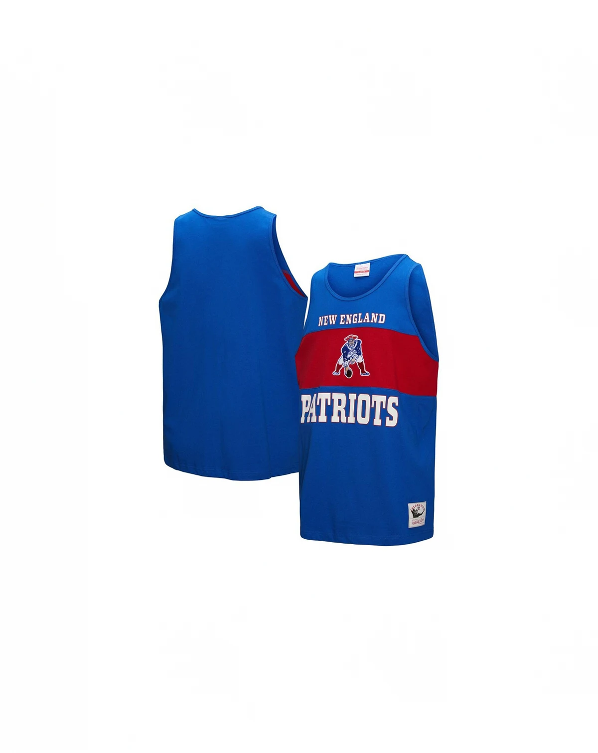 Men's Royal New England Patriots Retro Color Block Tank Top