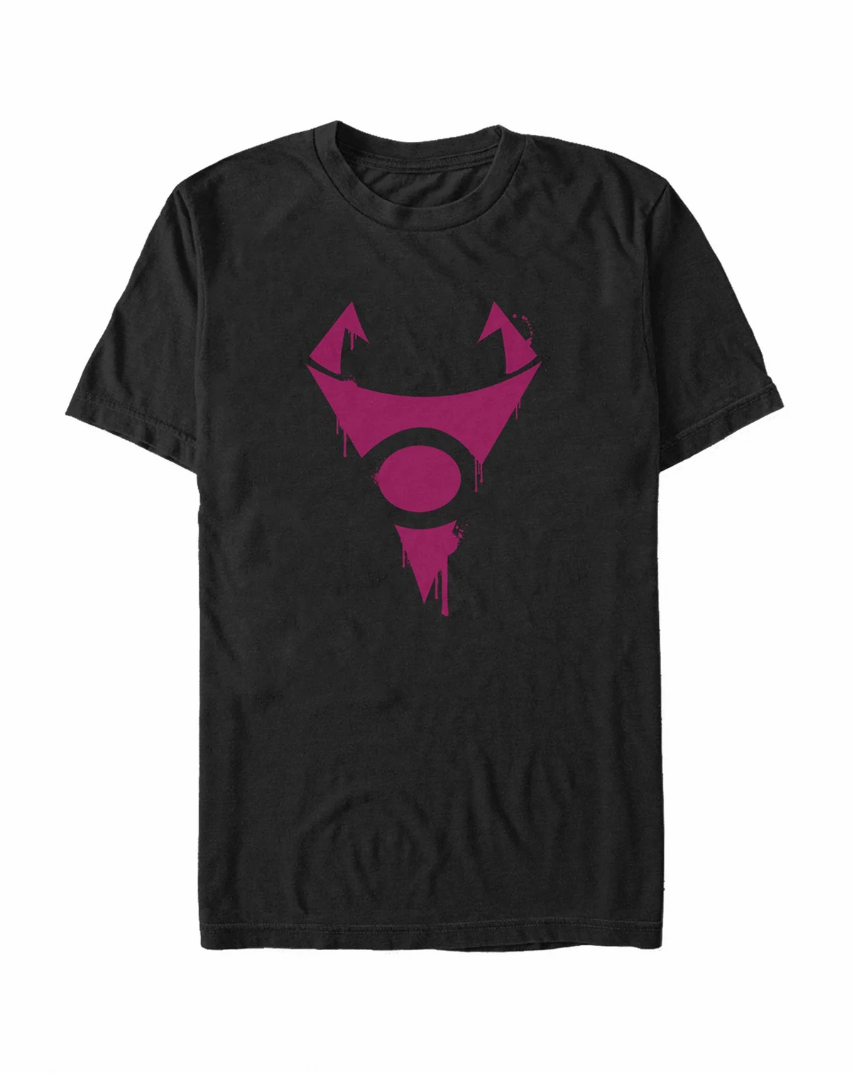 Men's Nickelodeon Invader Zim Irken Symbol Purple Spray Paint Stencil Short Sleeve T-Shirt