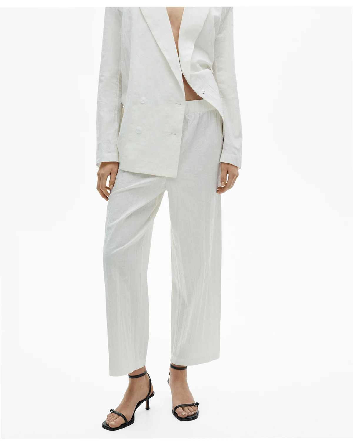 Women's Linen-Blend Culotte Suit Pants