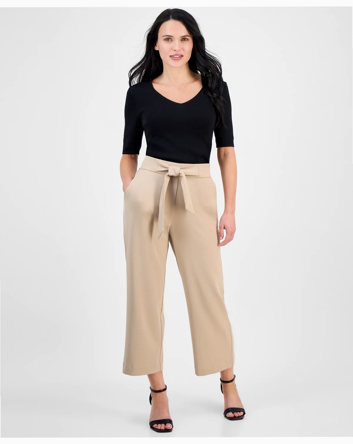 Women's Tie-Waist Wide-Leg Pants