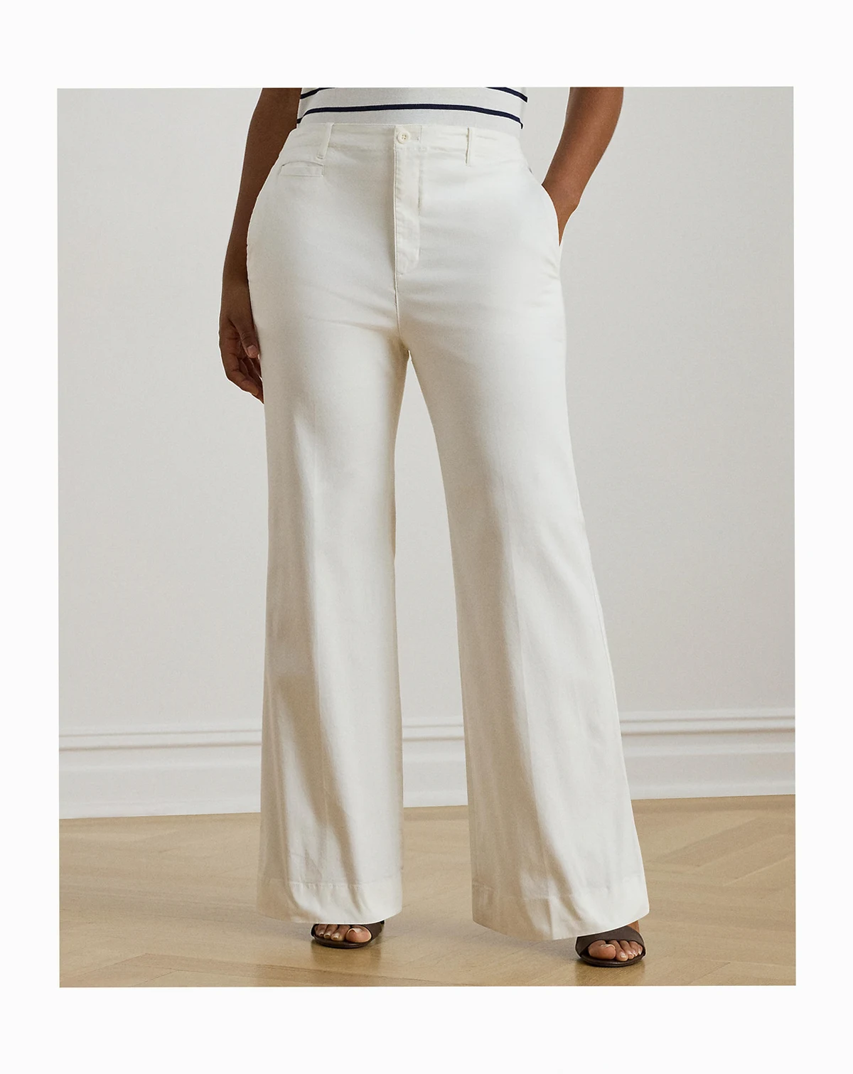 Plus Size Chino Flare High-Rise Pants